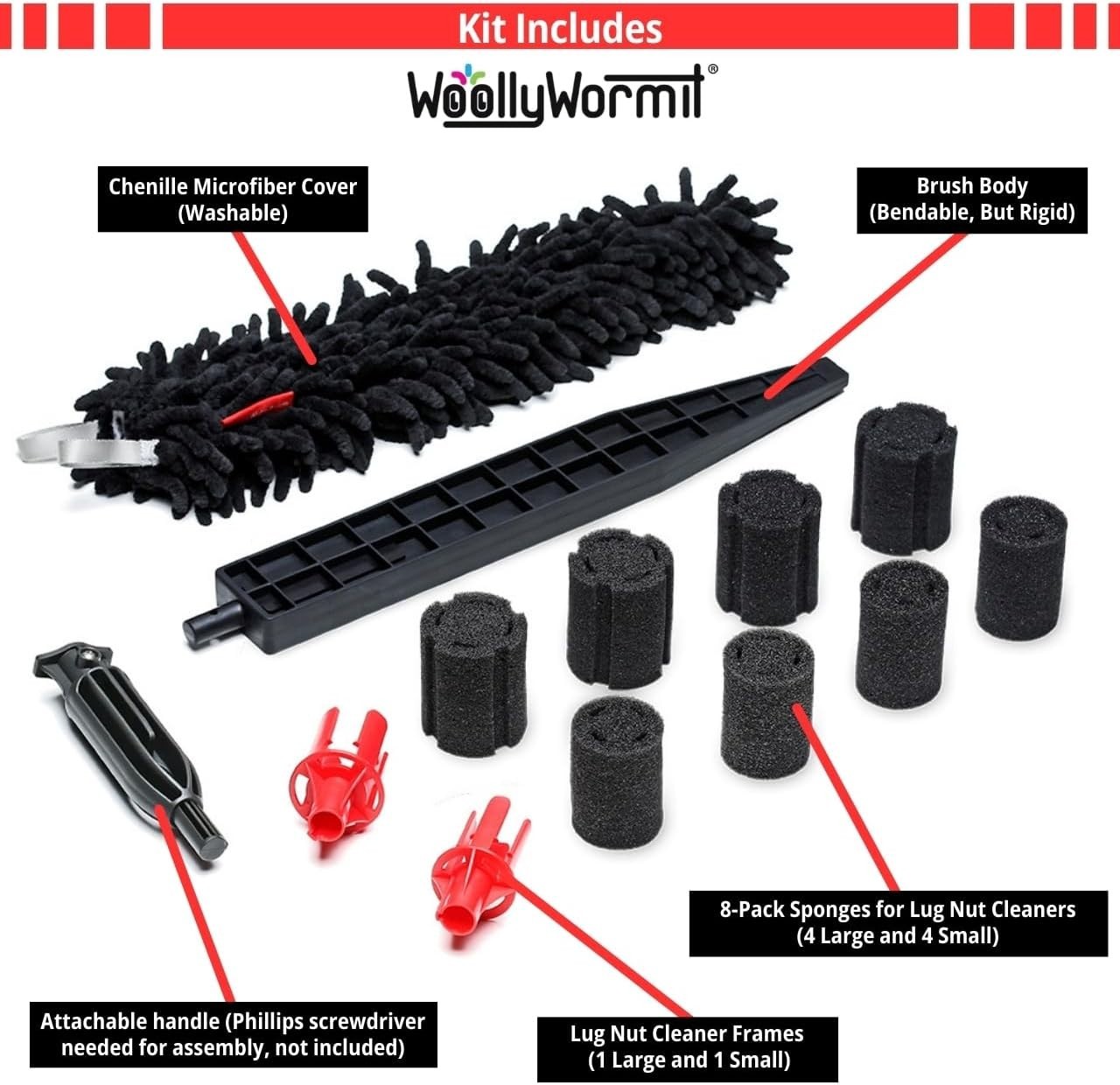 Wheel Detailing Kit with Lug Nut Cleaner