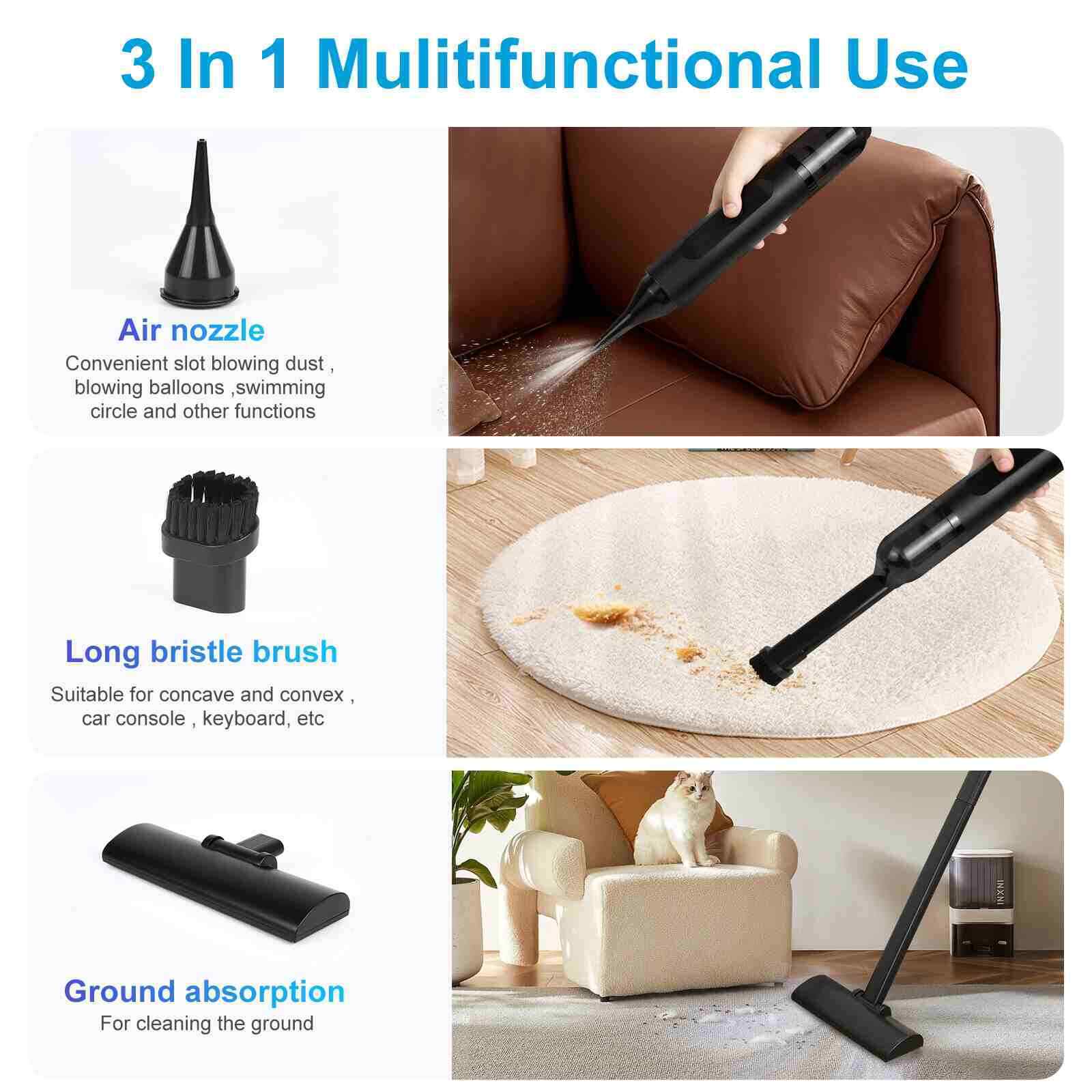F500Plus Slim Cordless Car Vacuum Cleaner High Power , 15000Pa Powerful Suction