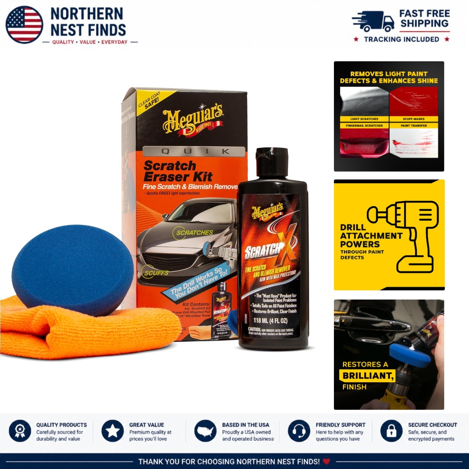Quik Eraser Kit, Car Scratch Remover for Repairing Surface Blemishes, Car Scr…