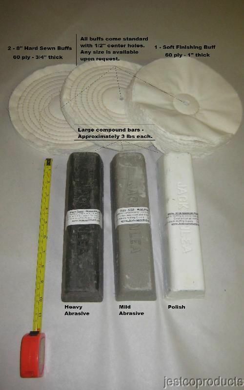 SUPER ALUMINUM and STAINLESS BUFFING POLISHING KIT MAG WHEEL STAINLESS 8in