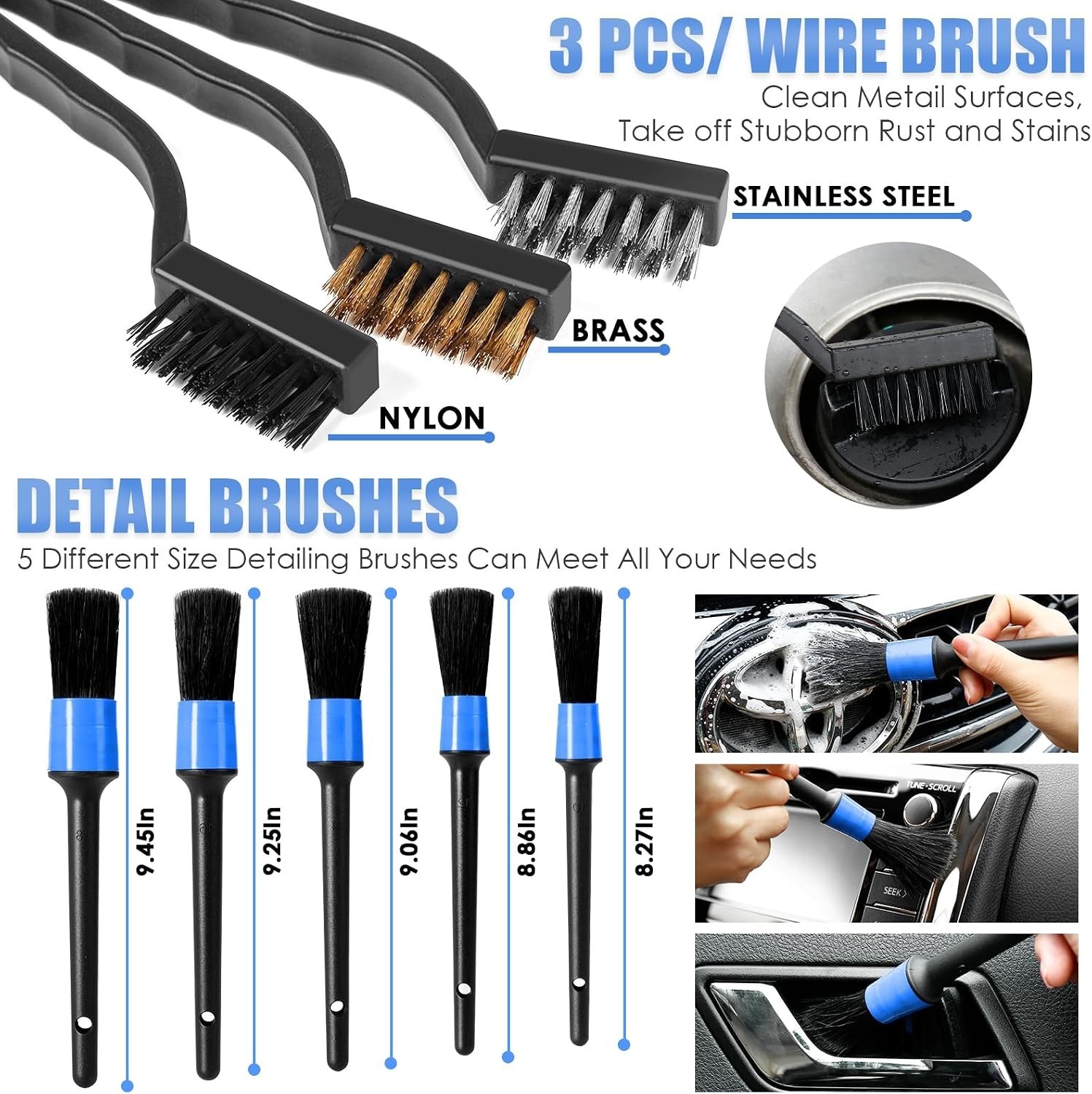 Ultimate Car Cleaning Kit with Powerful Vacuum, Brushes & Windshield Cleaner