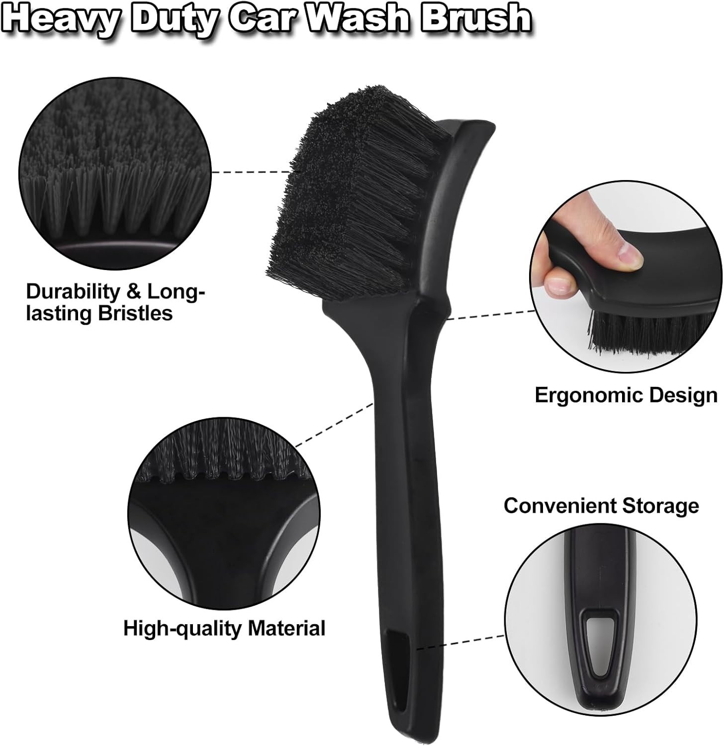 9Pcs Car Wheel & Tire Brush Kit, Wheel Cleaner Brush, Soft-bristled Rim Brush…
