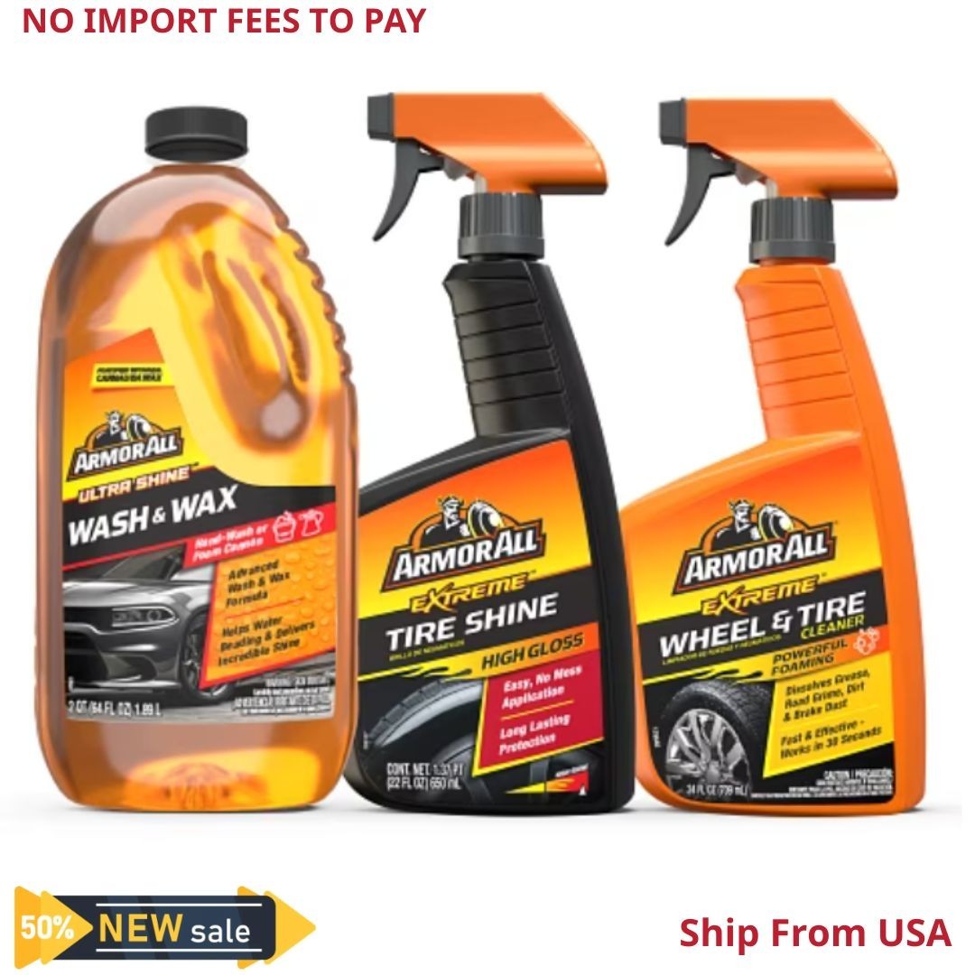 Armor All Car Wash, Wax, and Shine Kit, 3-Piece Bundle New