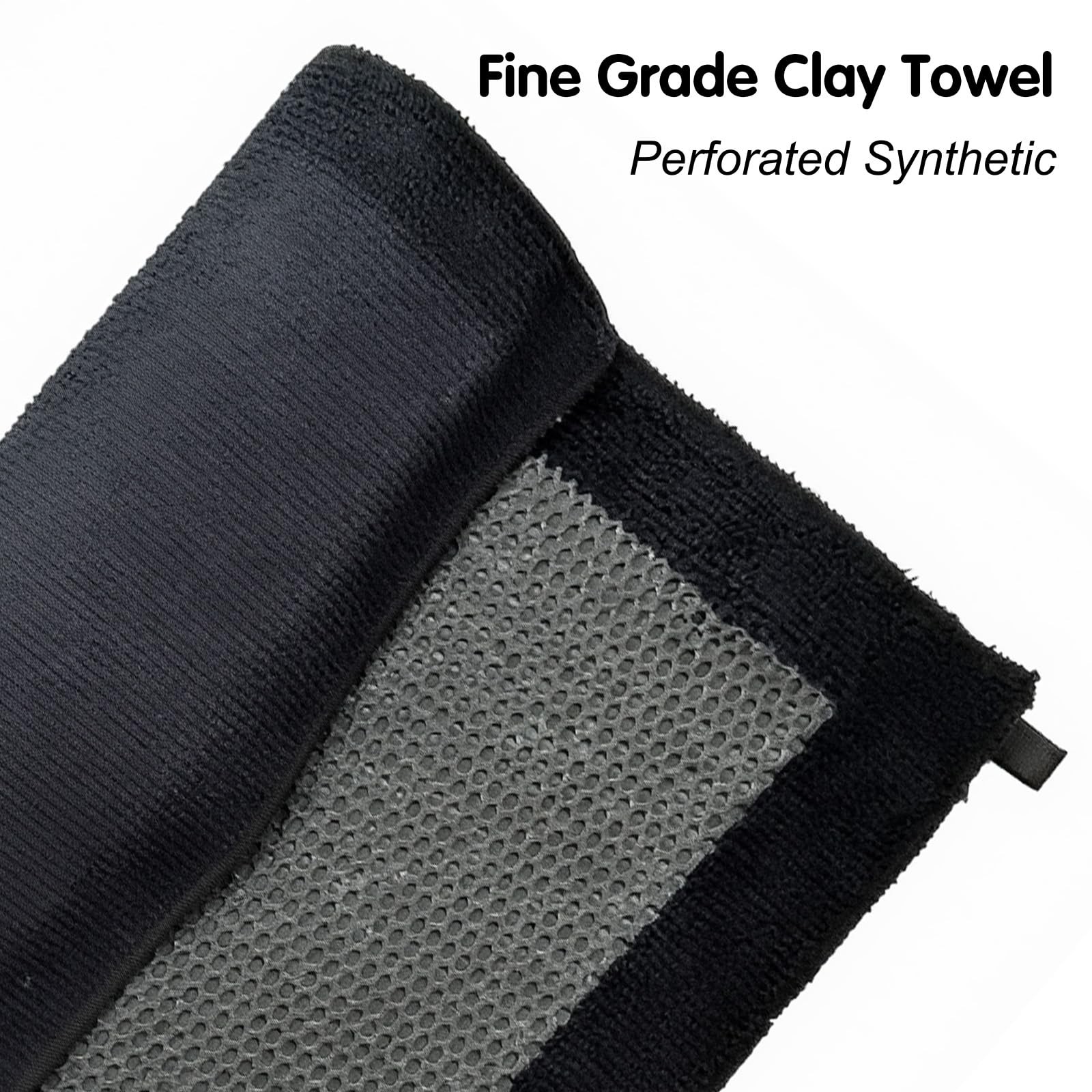 3 Pcs Clay Towel – Auto Detailing synthetic bar 12in. x 12in., Black