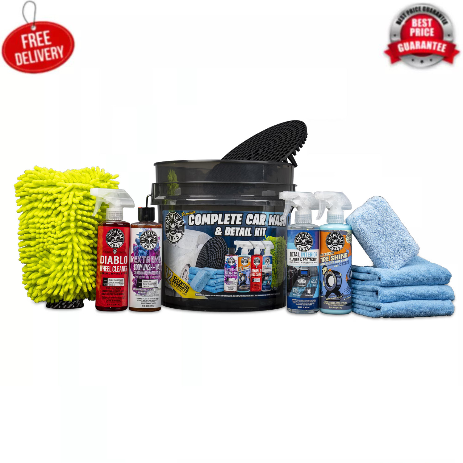 Chemical Guys 12 Piece Premium Complete Car Wash & Detail Kit