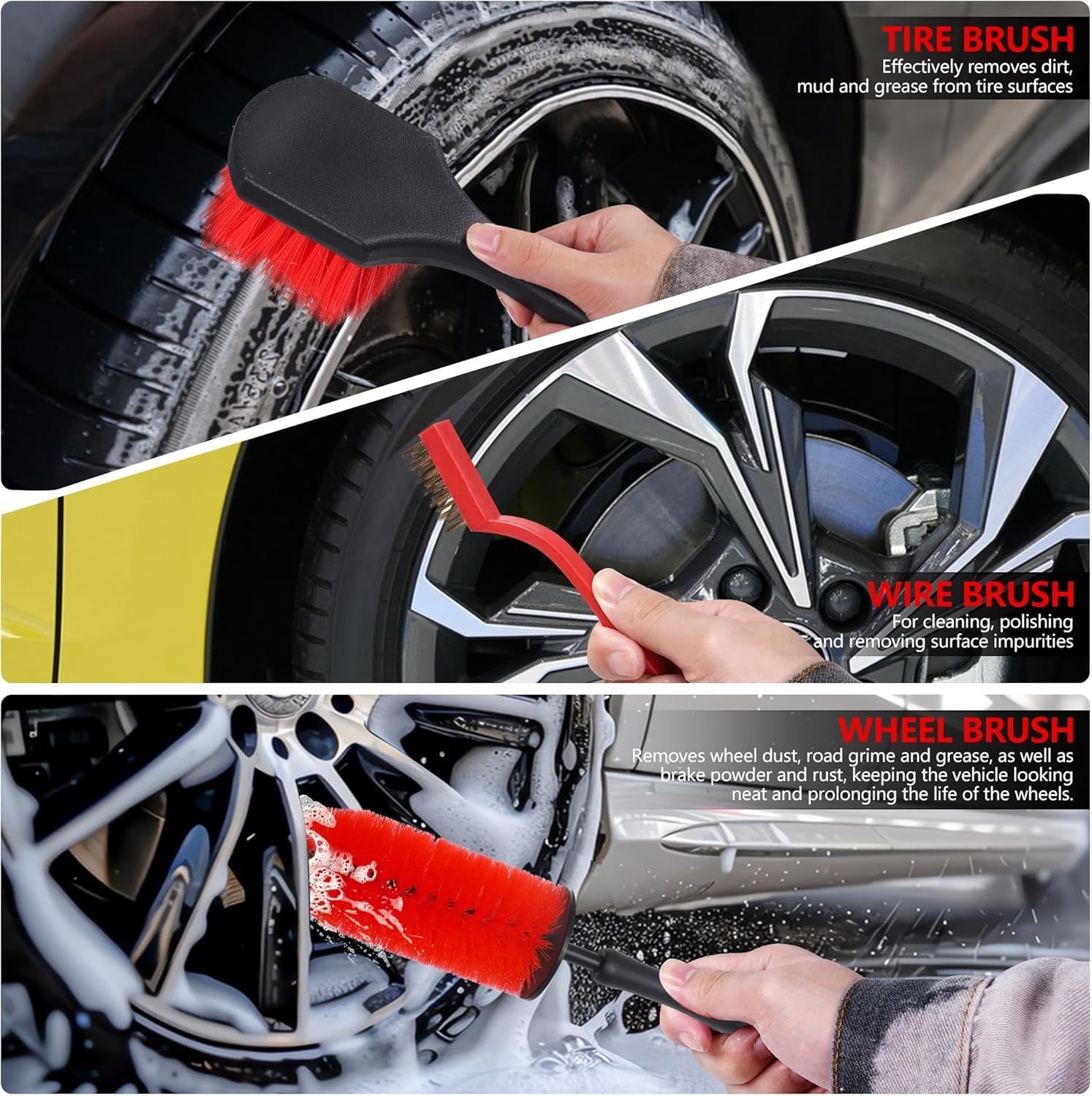 35Pcs Car Detailing Kit, Brush Attachments with Detailing Brush Set &Tools Box