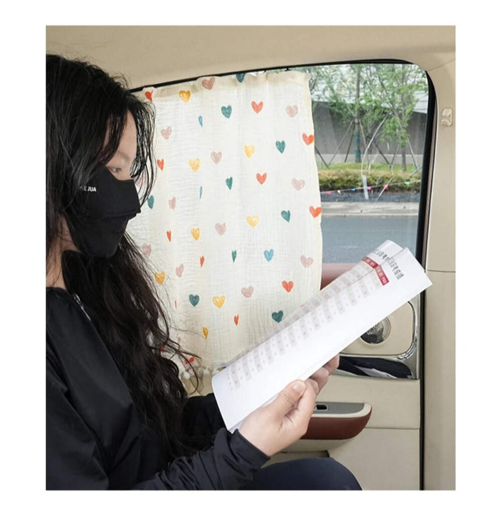 Cartoon Car Curtains Car Sunshade Side Curtains Embedded Rail Car with Sun