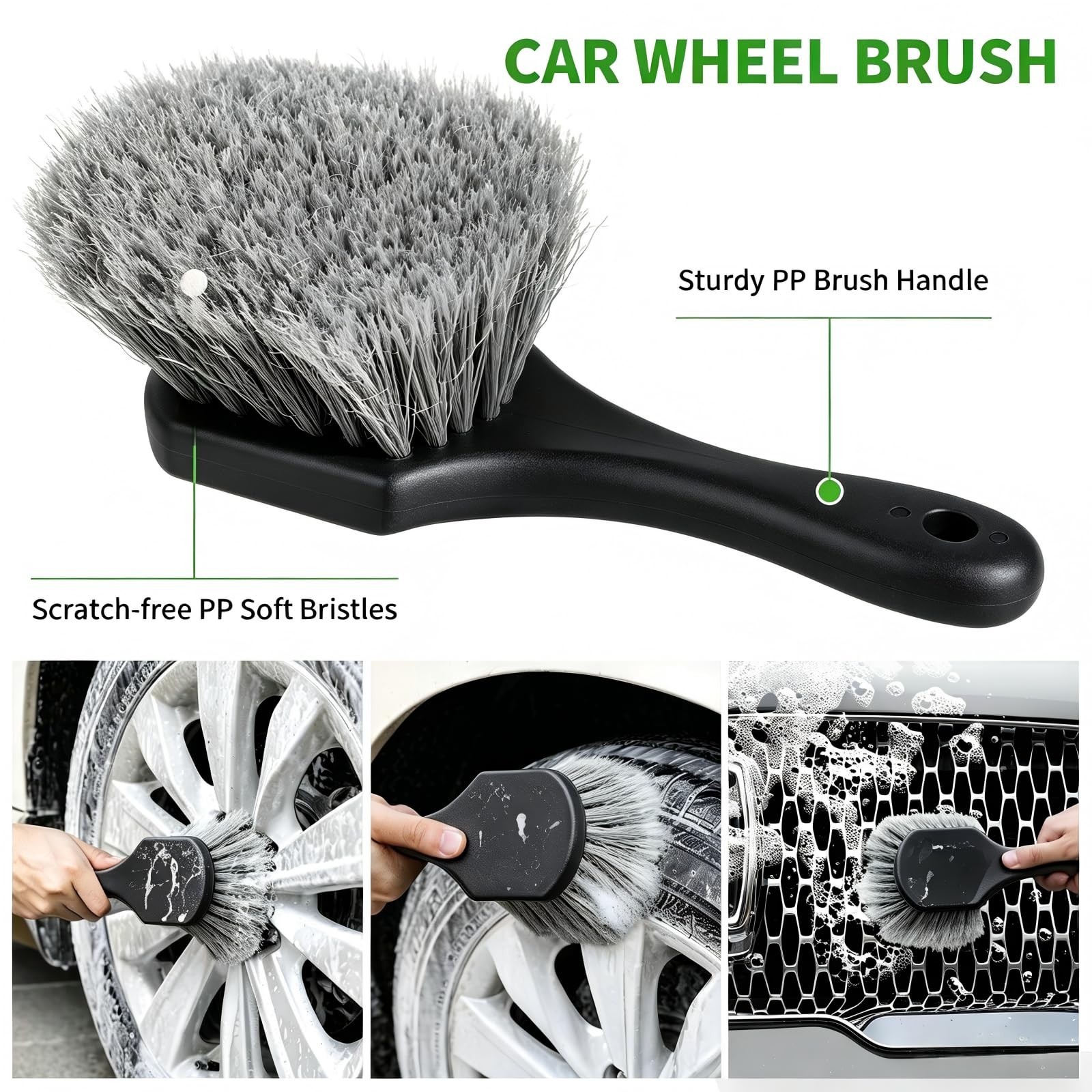 14Pcs Car Wash Kit – 62″ Long Handle Brush, Microfiber Mitt & Mop for Cars, RVs,