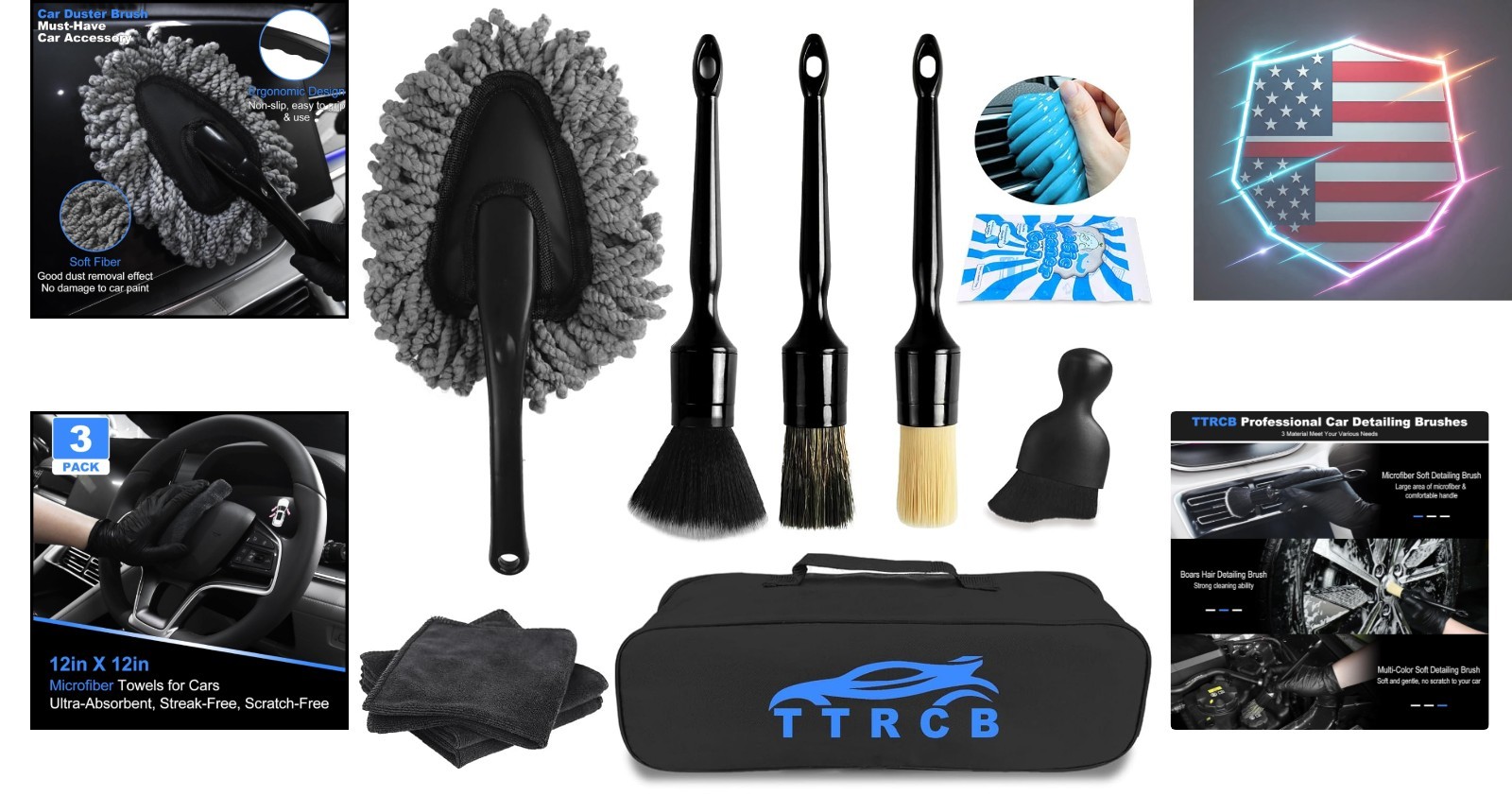 10PCS Car Detailing Cleaning Kit Interior Cleaner, Car Detailing Brushes, Car…