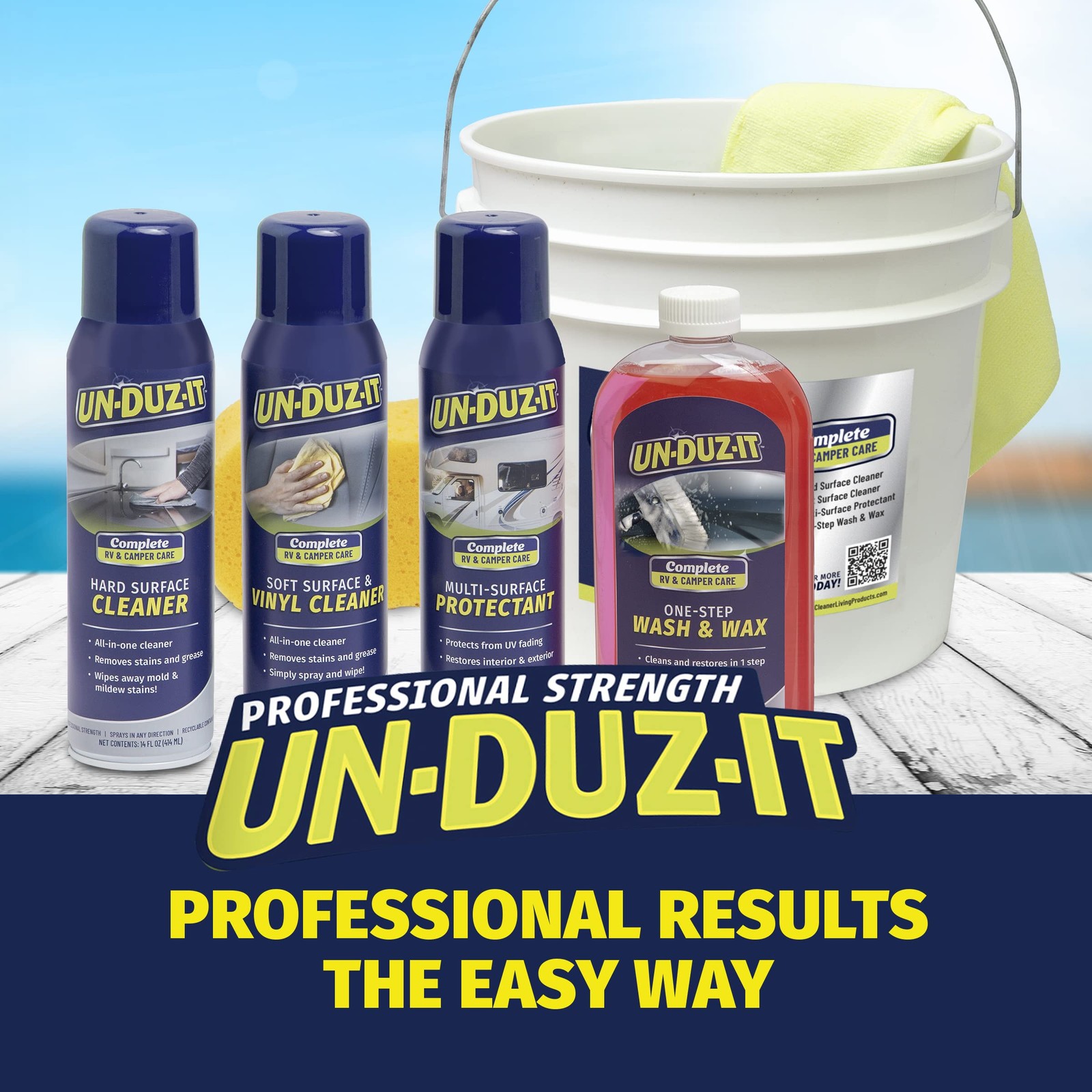 UN-DUZ-IT RV 7-Piece Detailing Kit, Contains RV Wash and Wax, Soft Surface and V