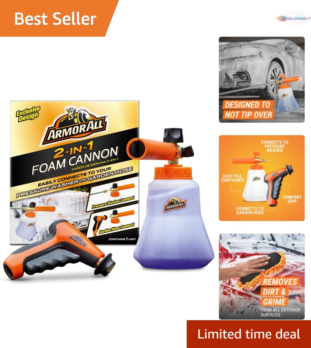 2-in-1 Foam Cannon Kit Car Cleaning High Foam Hose Pressure Washer