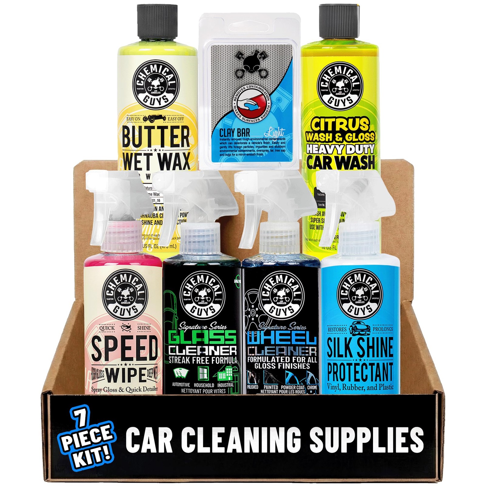 Car Care Kit 7 Piece Detailing Wash Wax Interior Chemical Guys HOL124 Starter