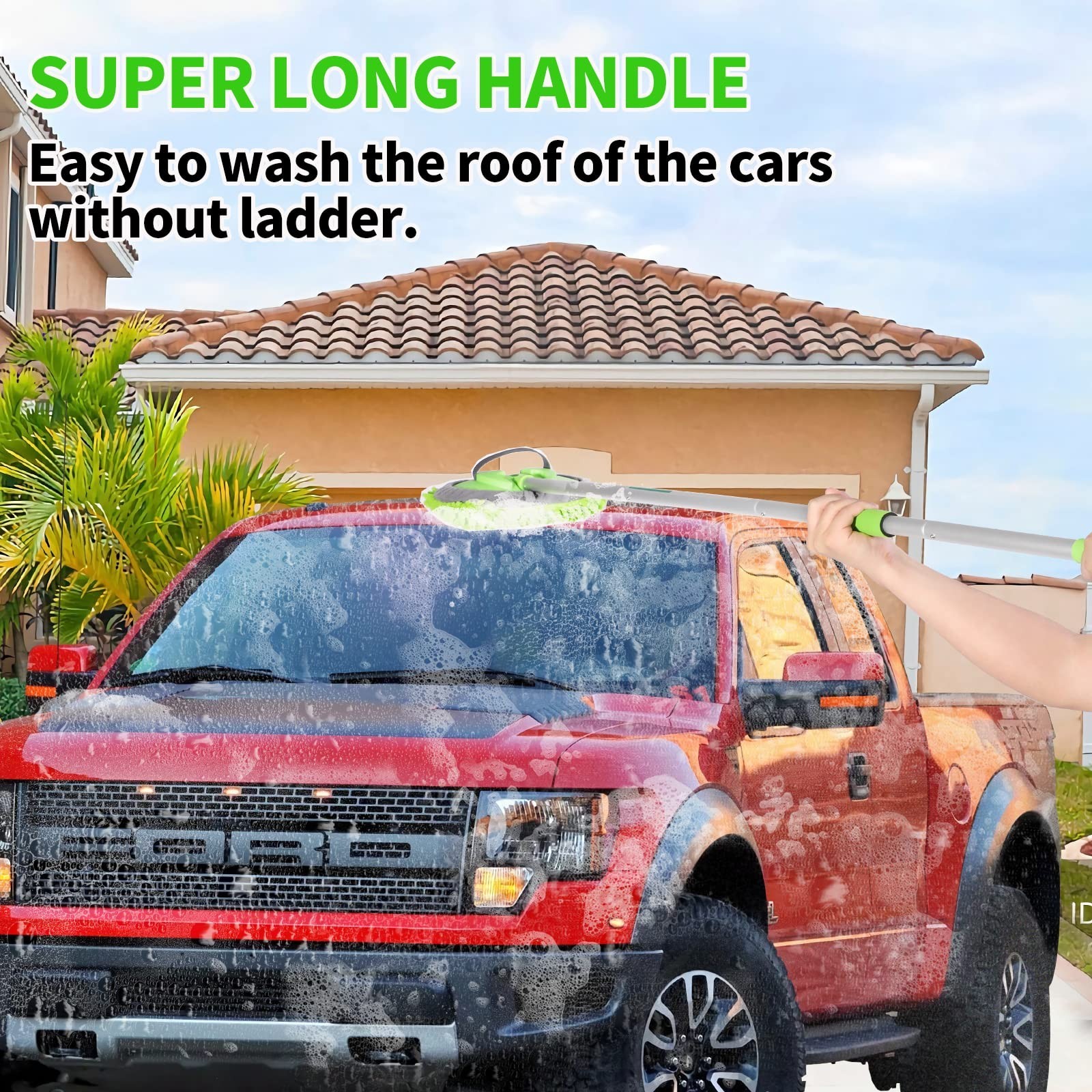 14Pcs Car Wash Kit – 62″ Long Handle Brush, Microfiber Mitt & Mop for Cars, RVs,
