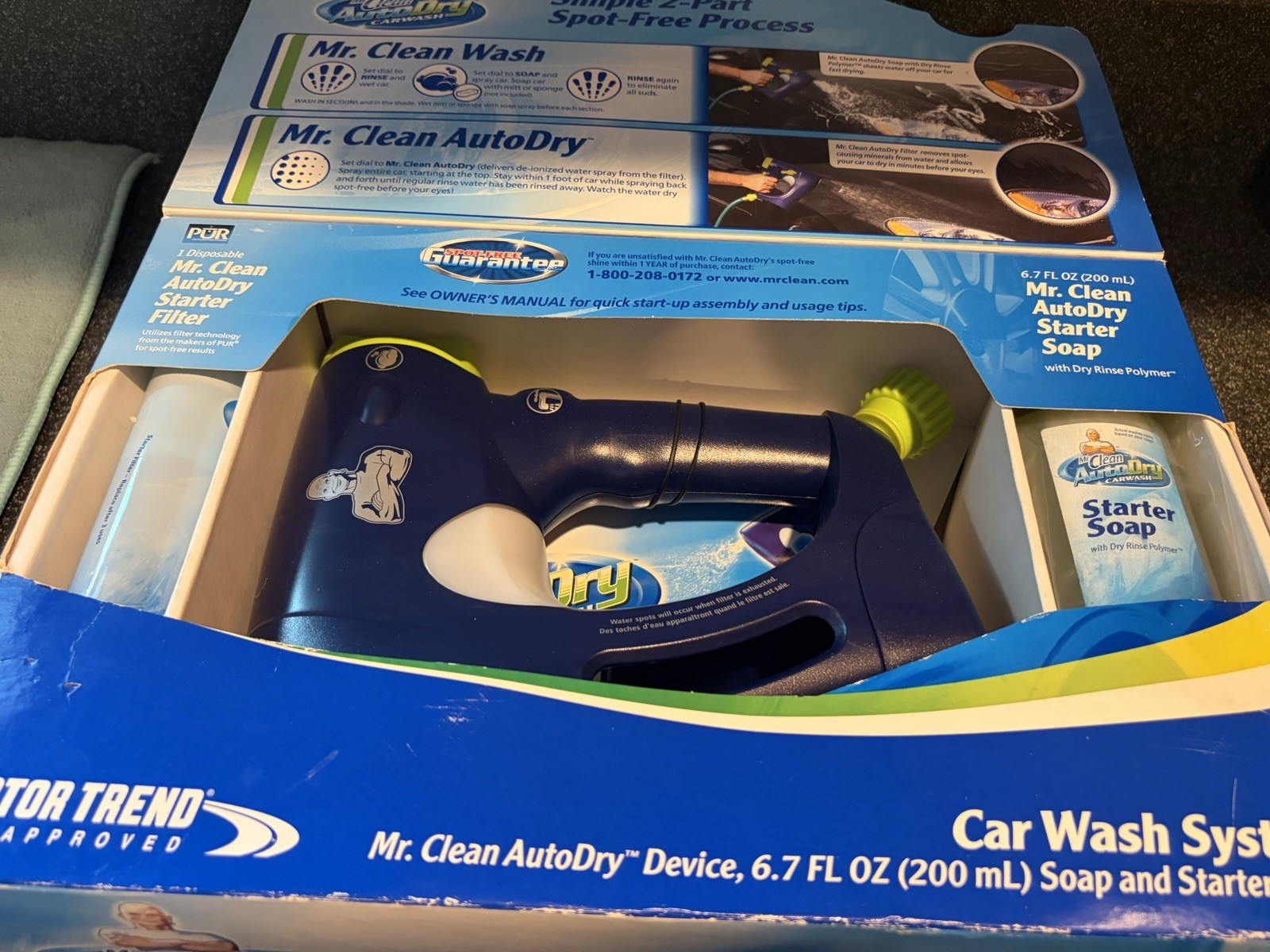 Mr. Clean AutoDry Car Wash System Starter Kit NIB Soap Filter Motor Trend