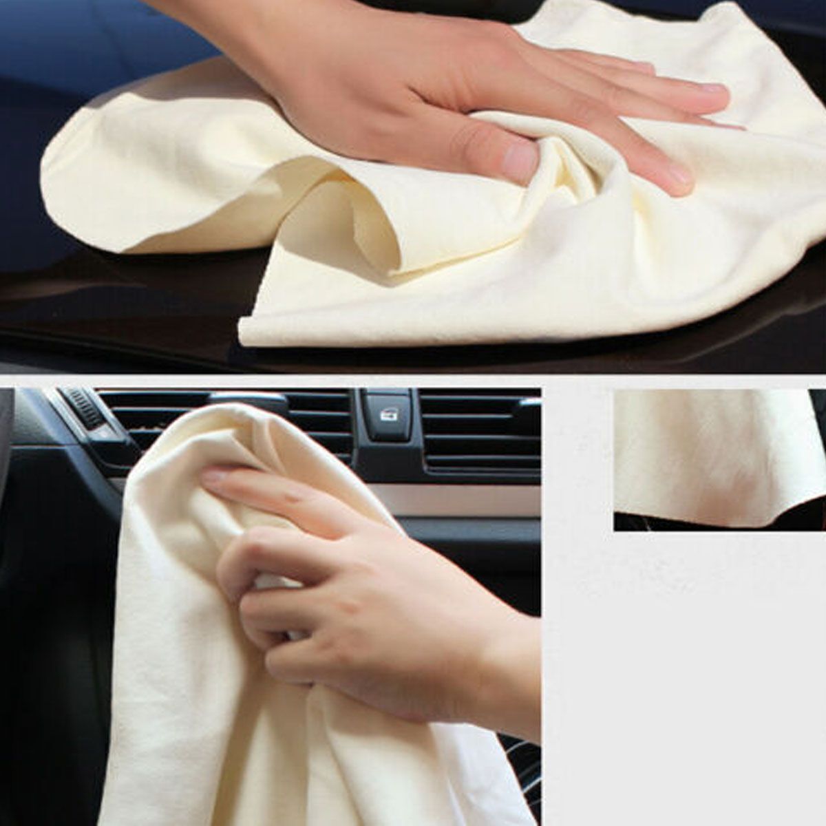 Natural Chamois Leather Drying Shammy Towel Car Cleaning Cloth Washing Absorbent