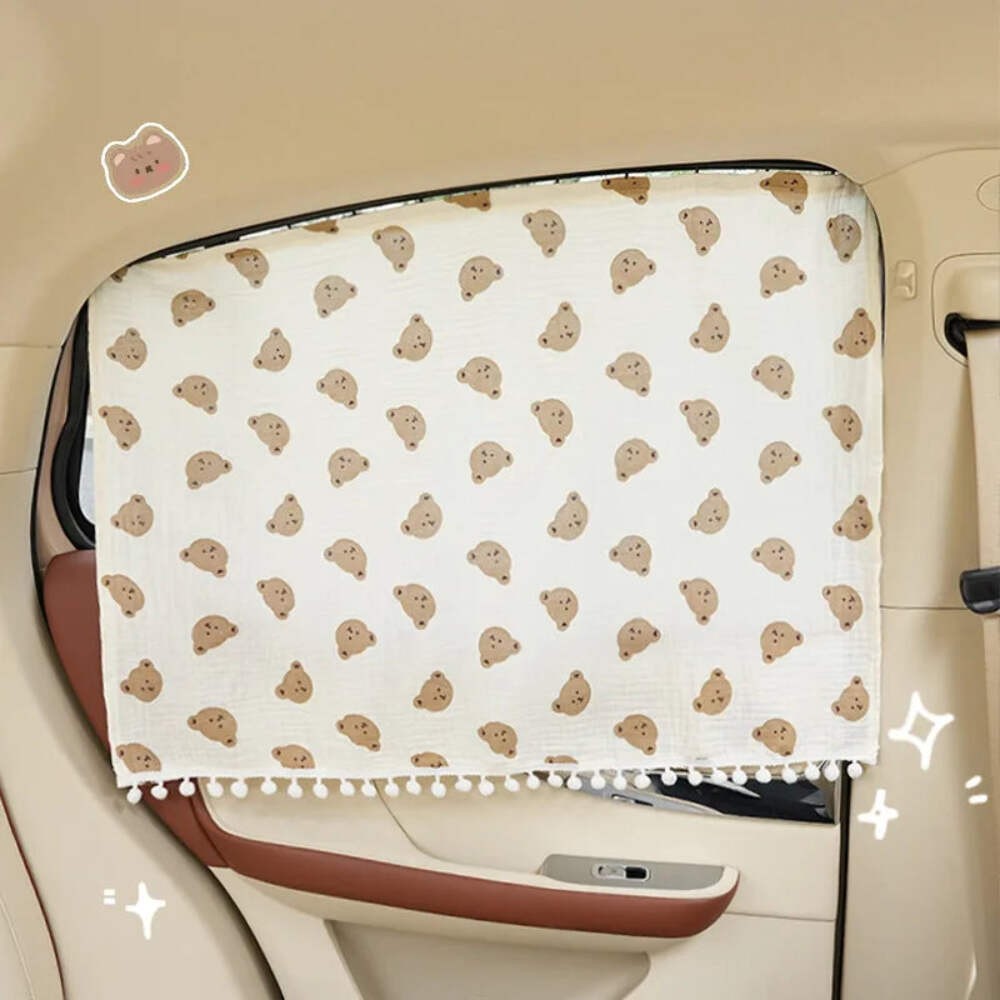 Cartoon Car Curtains Car Sunshade Side Curtains Embedded Rail Car with Sun