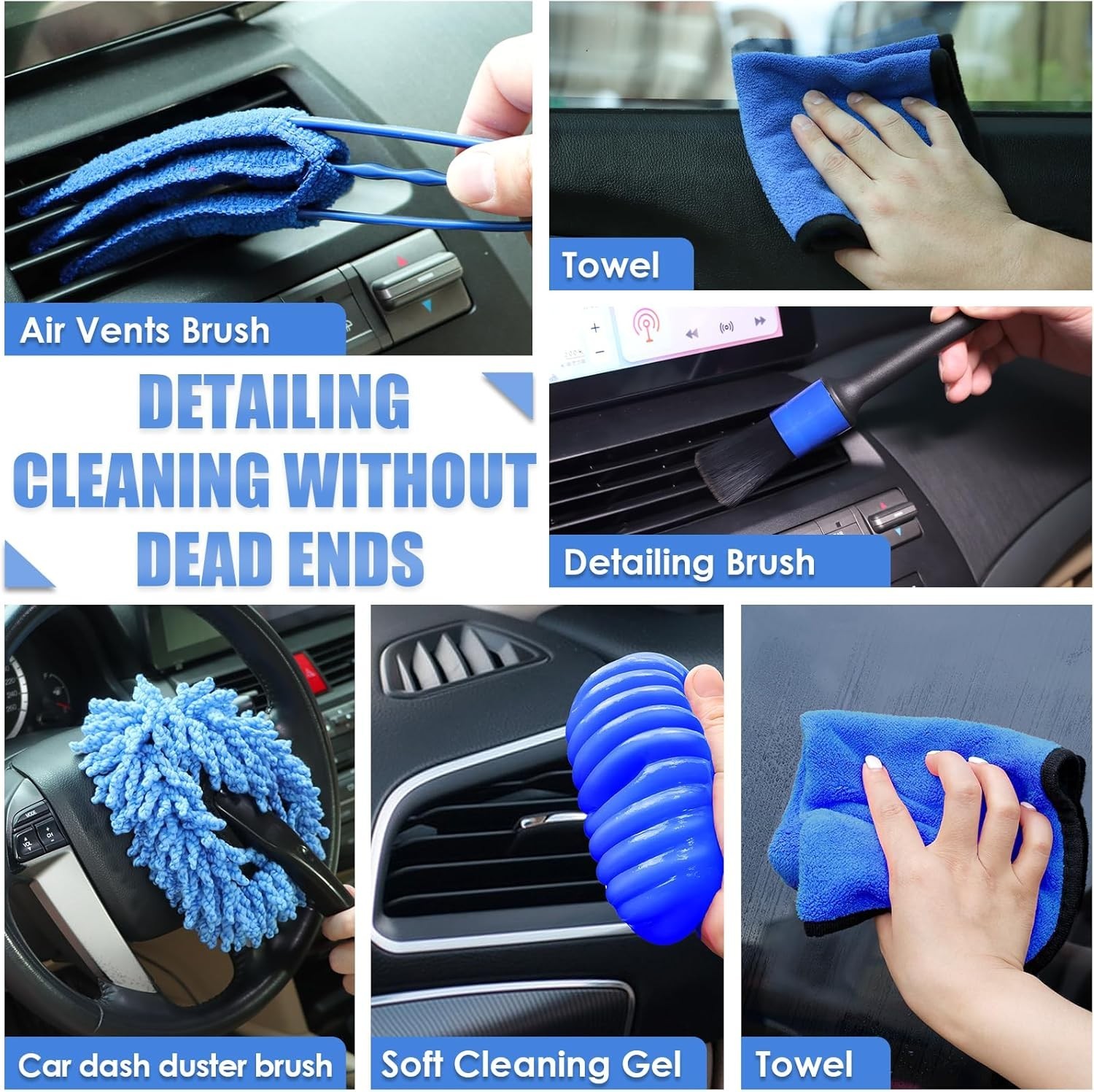 Ultimate Car Cleaning Kit with Powerful Vacuum, Brushes & Windshield Cleaner