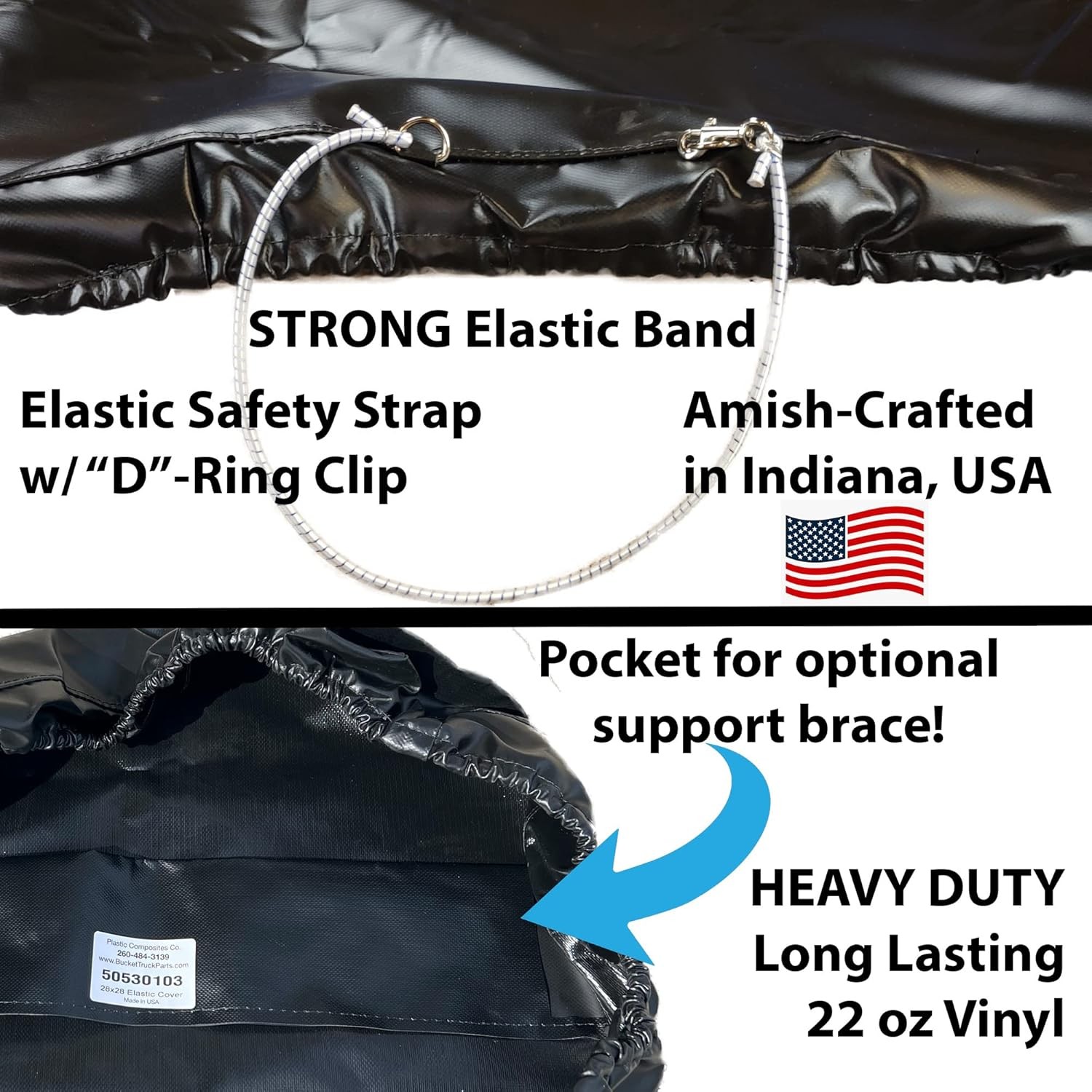Bucket Truck Parts HEAVY DUTY Elastic Banded 28" x 28", Top
