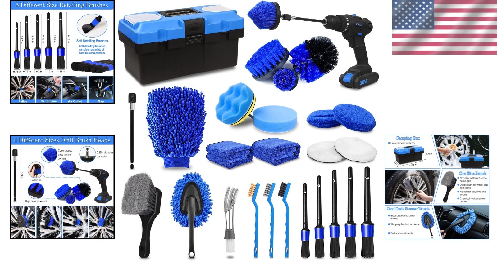 All-in-One Car Cleaning Supplies Kit for Interior & Exterior=#