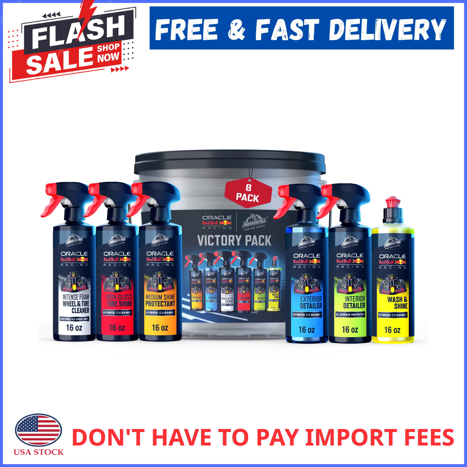 Armor All Podium Series Victory Pack Car Detailing Kit, 8-Piece Car Wash Bucket