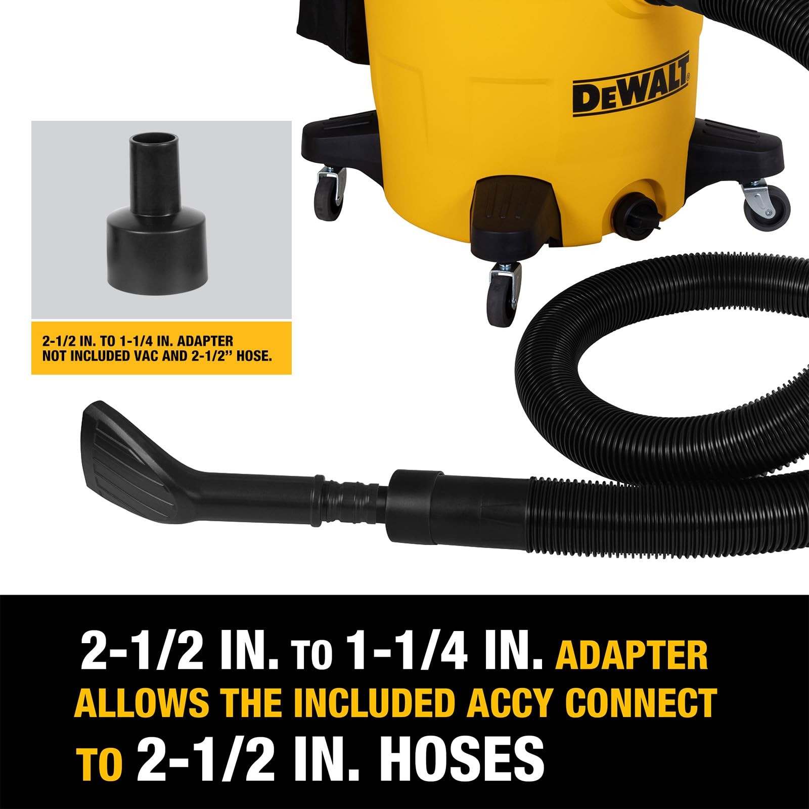 DEWALT 8Piece Car Detailing Vacuum Hose Accessory Kit, Shop Vac Attachments f…