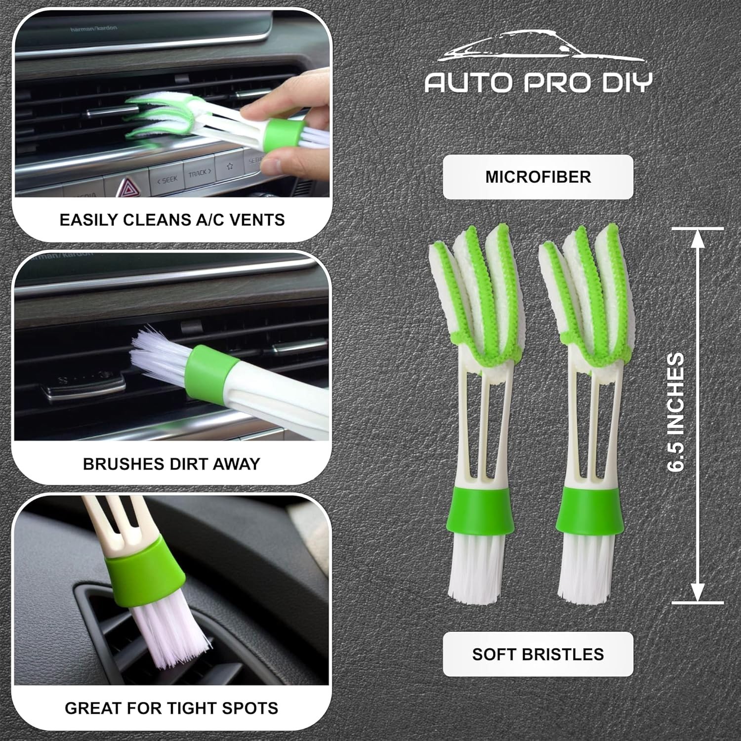 11-Piece Automotive Detailing Kit – Boar Hair & Durable Wire Brushes