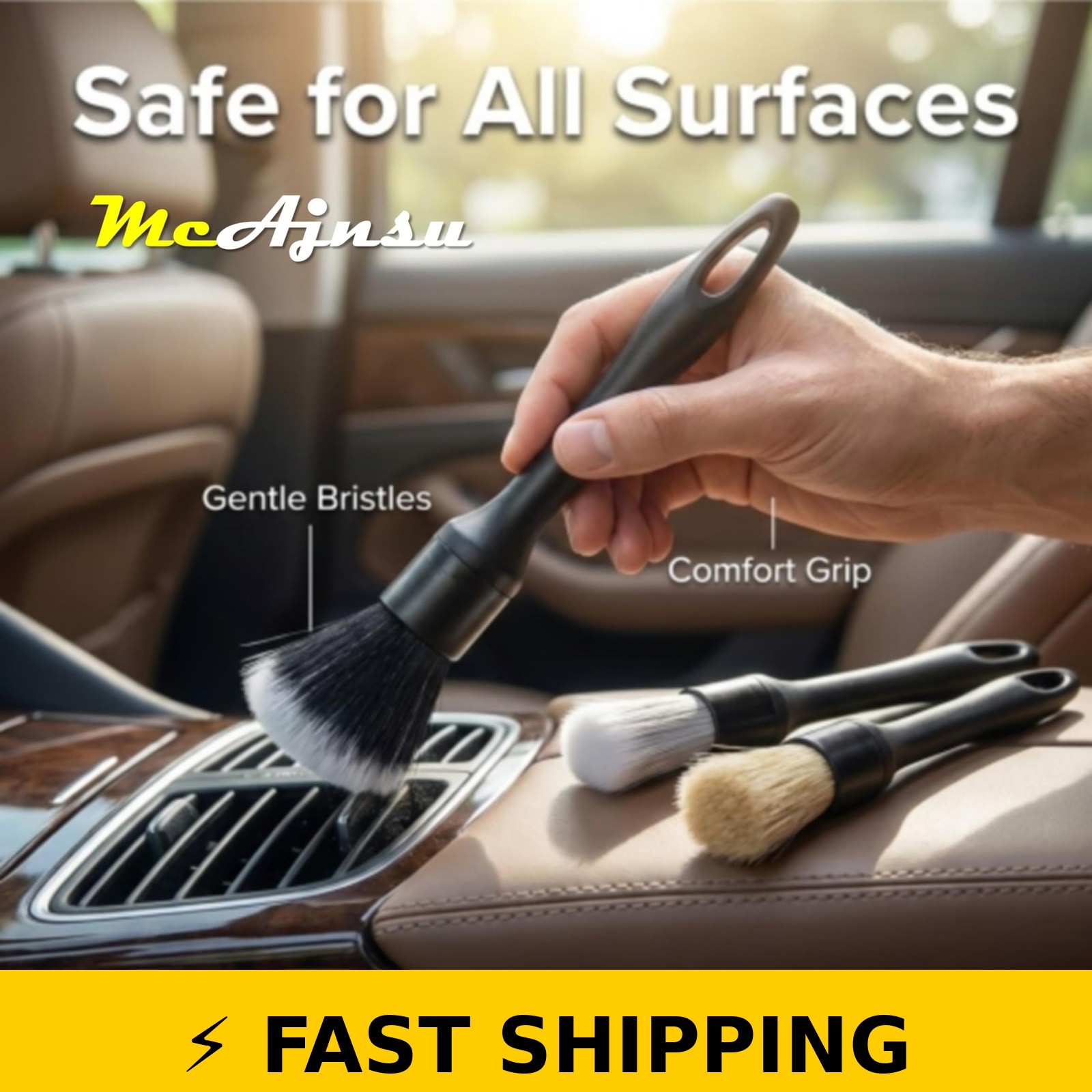 Qocuzax 8-Piece Car Detailing Kit – 160g Gel, Brushes, Towel & Bag