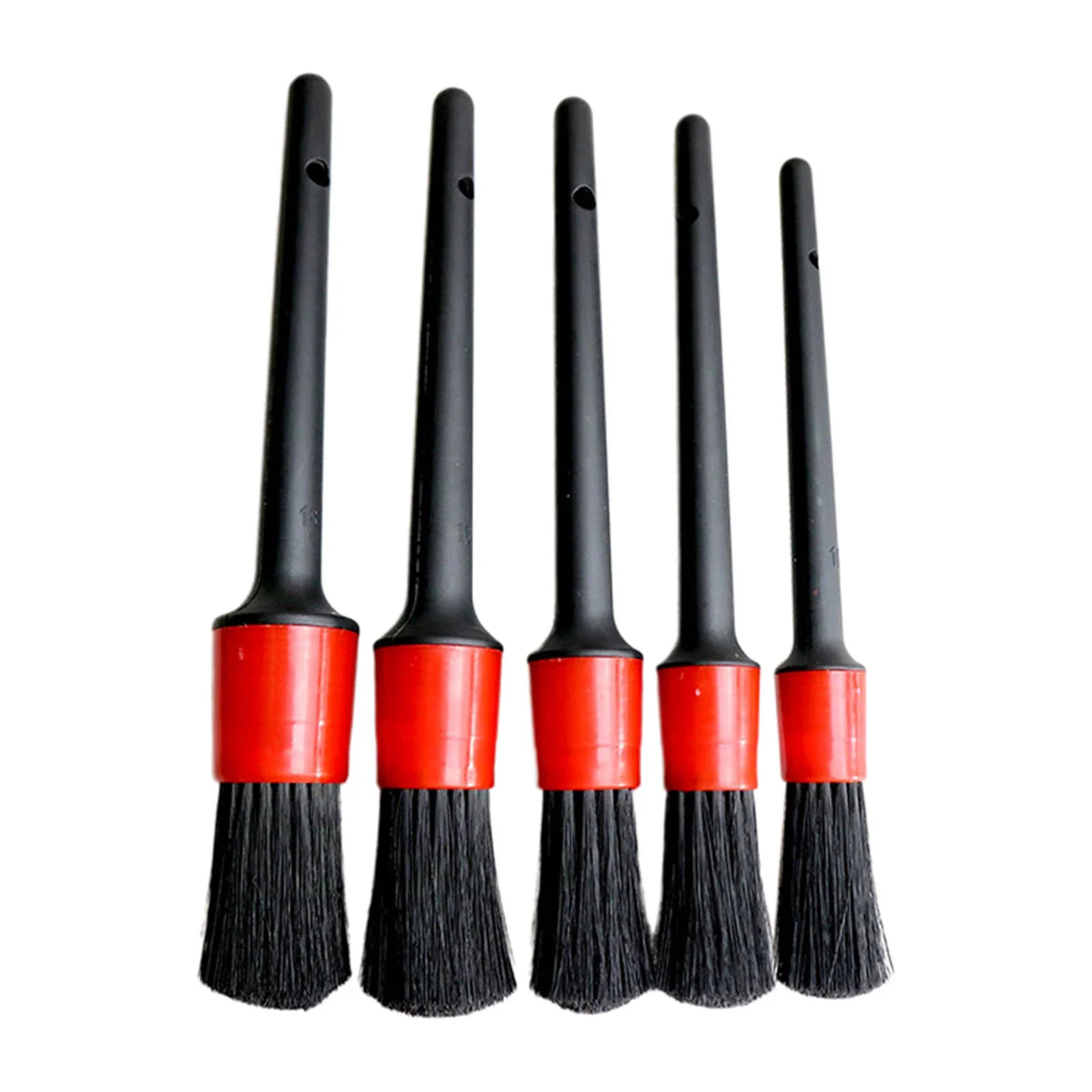 5PC Car Detailing Brush Kit Boar Hair Vehicle Auto Interior For Wheel Clean Sets