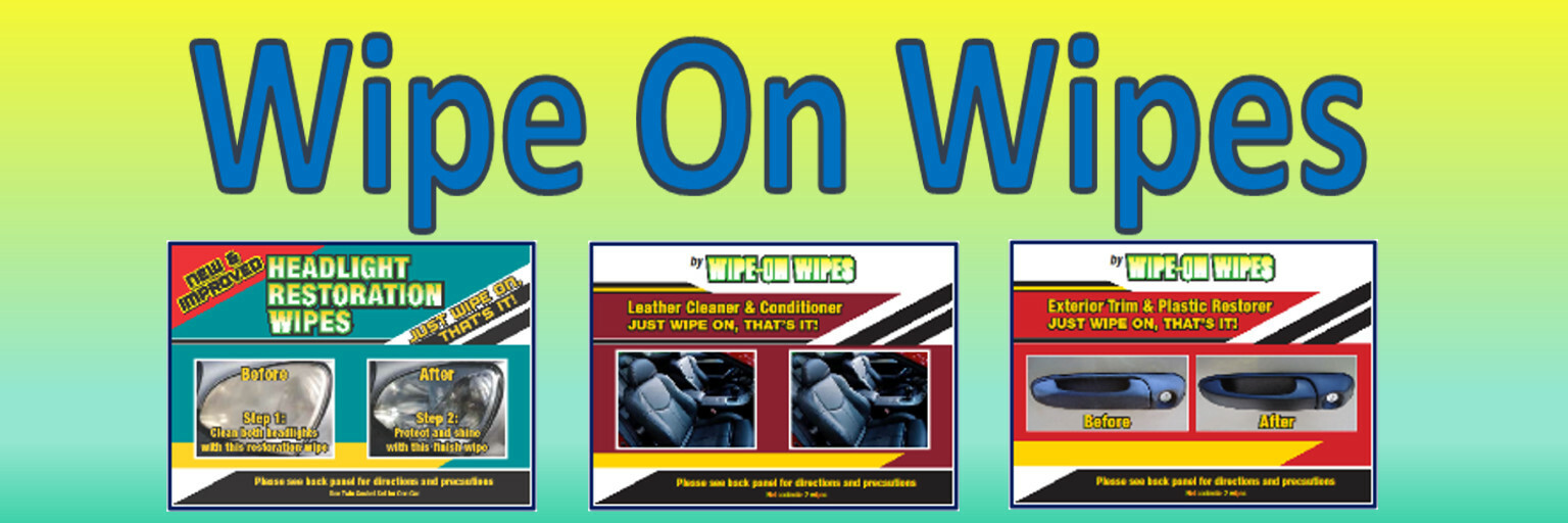 WIPE ON WIPES YELLOW OFF HEADLIGHT CLEANER & RESTORATION WIPES (5 SETS OF WIPES)