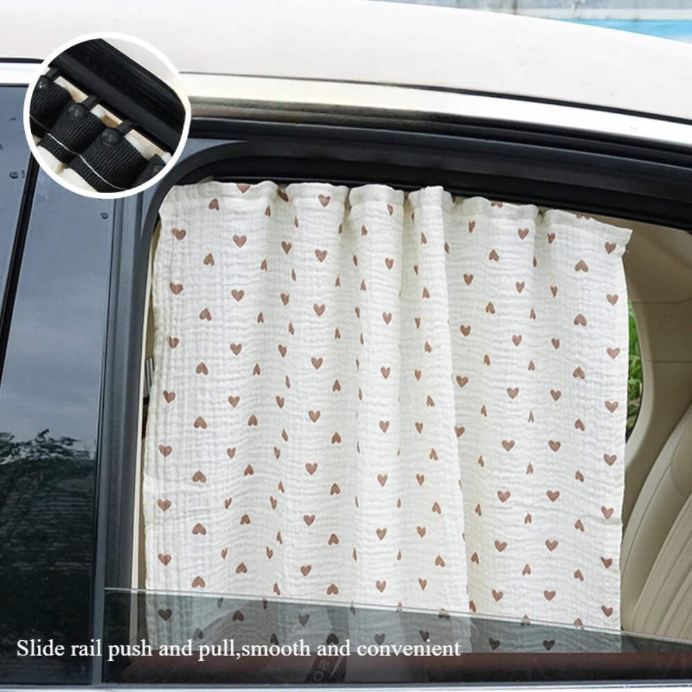Cartoon Car Curtains Car Sunshade Side Curtains Embedded Rail Car with Sun