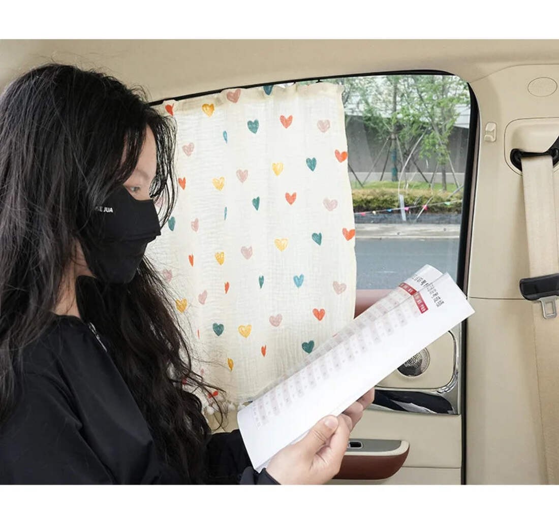 Cartoon Car Curtains Car Sunshade Side Curtains Embedded Rail Car with Sun