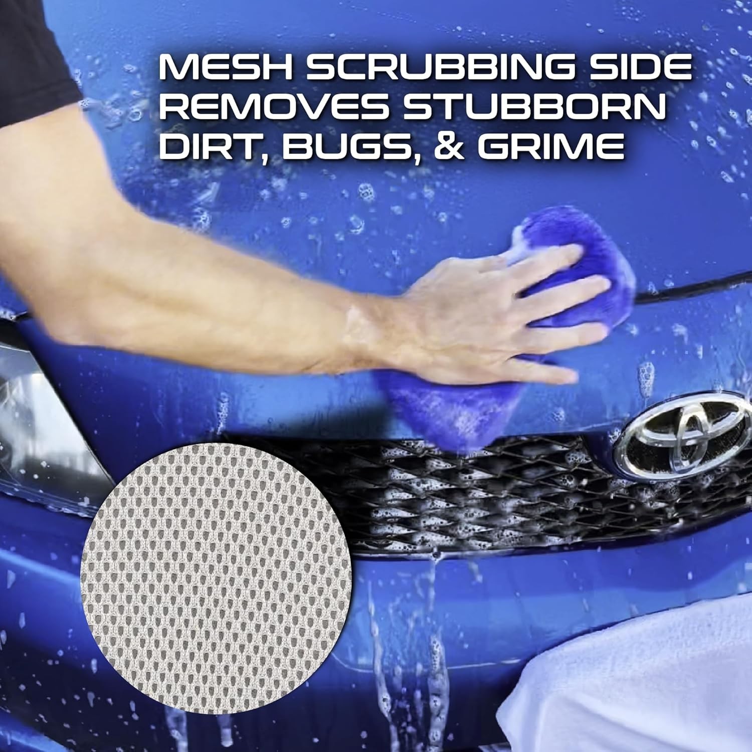 Versatile Two-Sided Car Wash Sponge with Mesh Scrubber – Durable & Effective