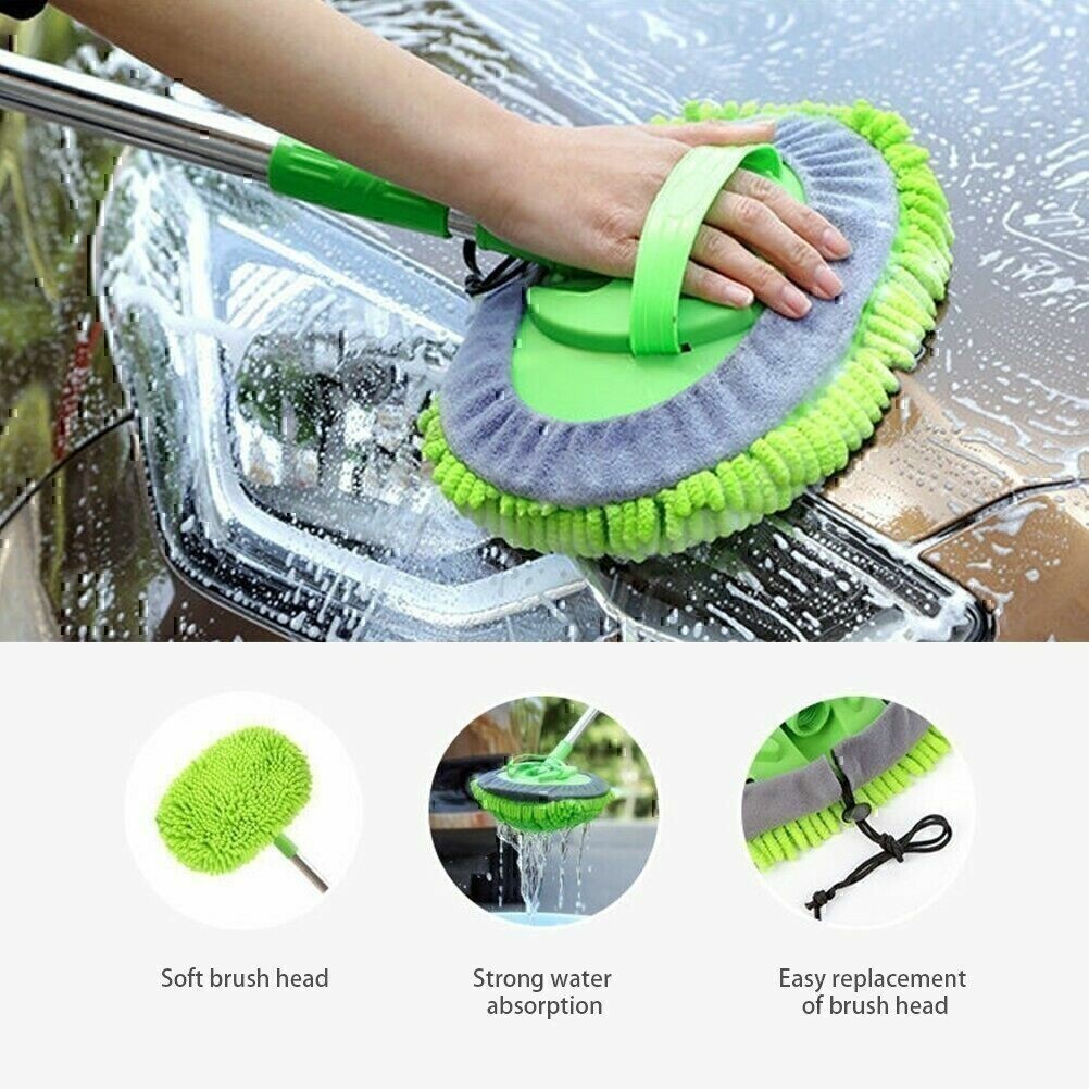 42.9″ Car Wash Mop RV Wash Brush with 180°Rotation Long Handle Washing Supplies
