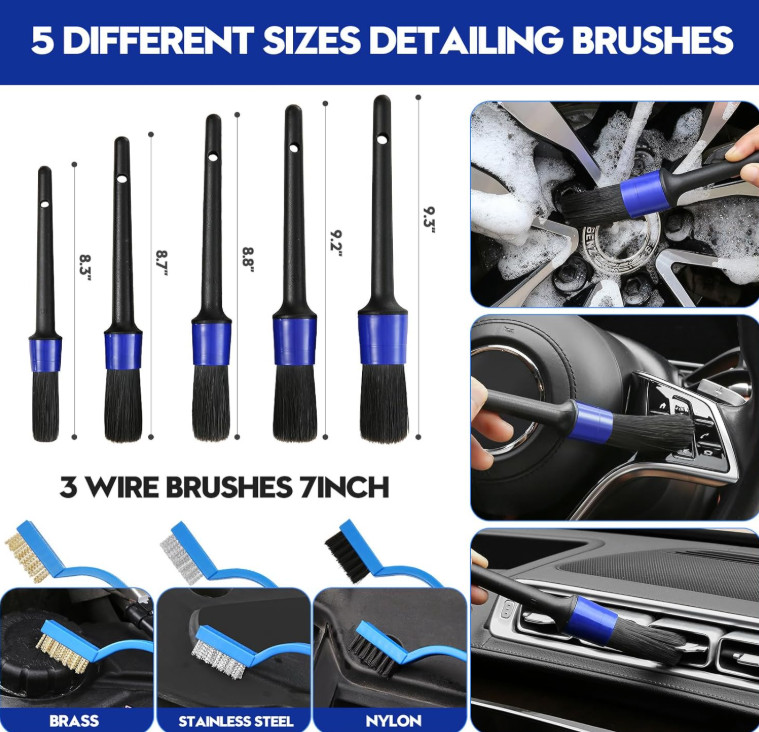 Car Detailing Kit 45Pcs Professional Car Wash Cleaning Set Interior Exterior BK