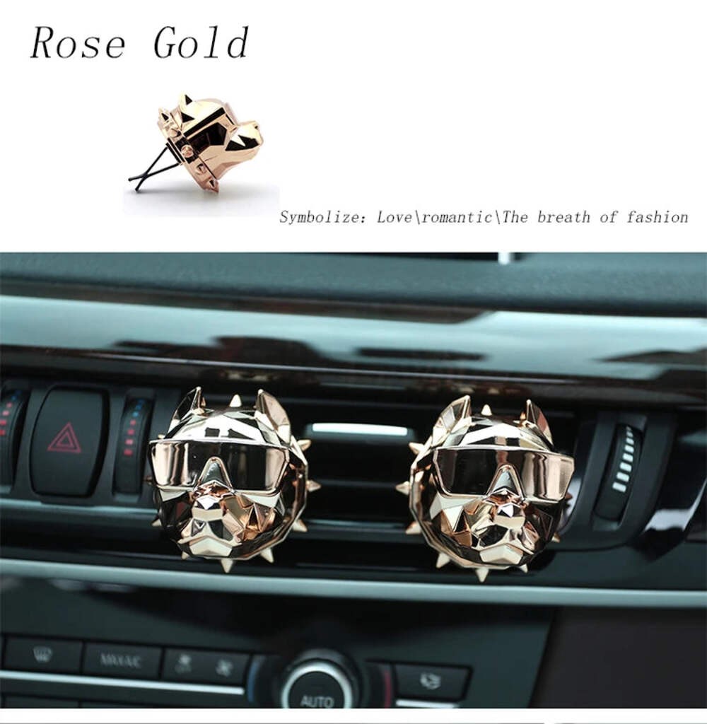 NO PERFUME Bulldog Air Freshener Car Decoration Auto Geur Clip Waterproof Mat