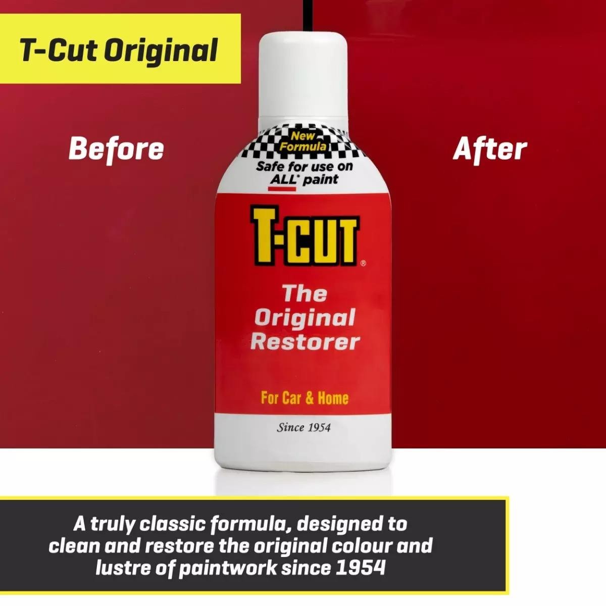 T-Cut Original 500mL Paintwork Restorer Rejuvenator & Medium Polishing Pad