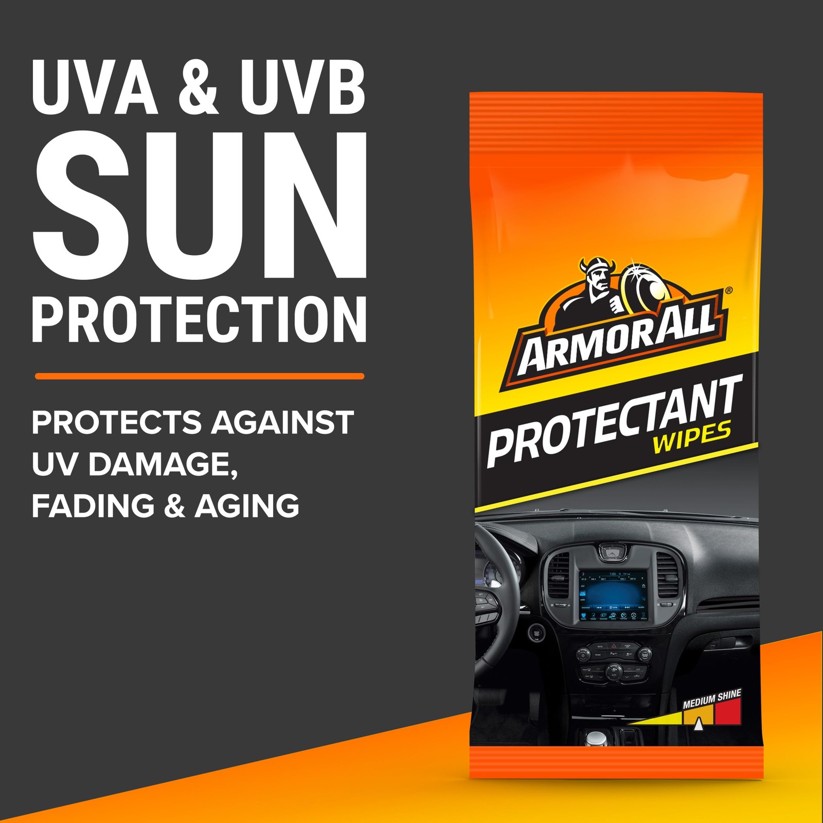 Car Protectant Wipes UV Protection Interior 60 Count Armor All Against Cracking