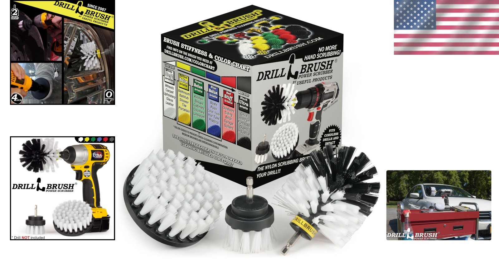 Ultimate Car Detailing Kit – 3 Drill Brush Set for Interior & Exterior Precision