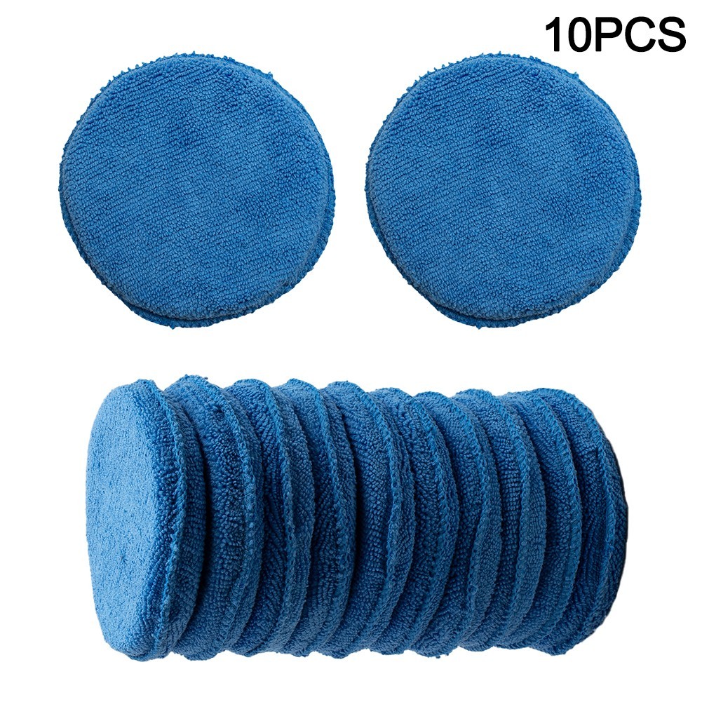 10 X 5 Car Microfiber Polishing Pads Wax Applicator Foam Sponge Cleaning Buffer