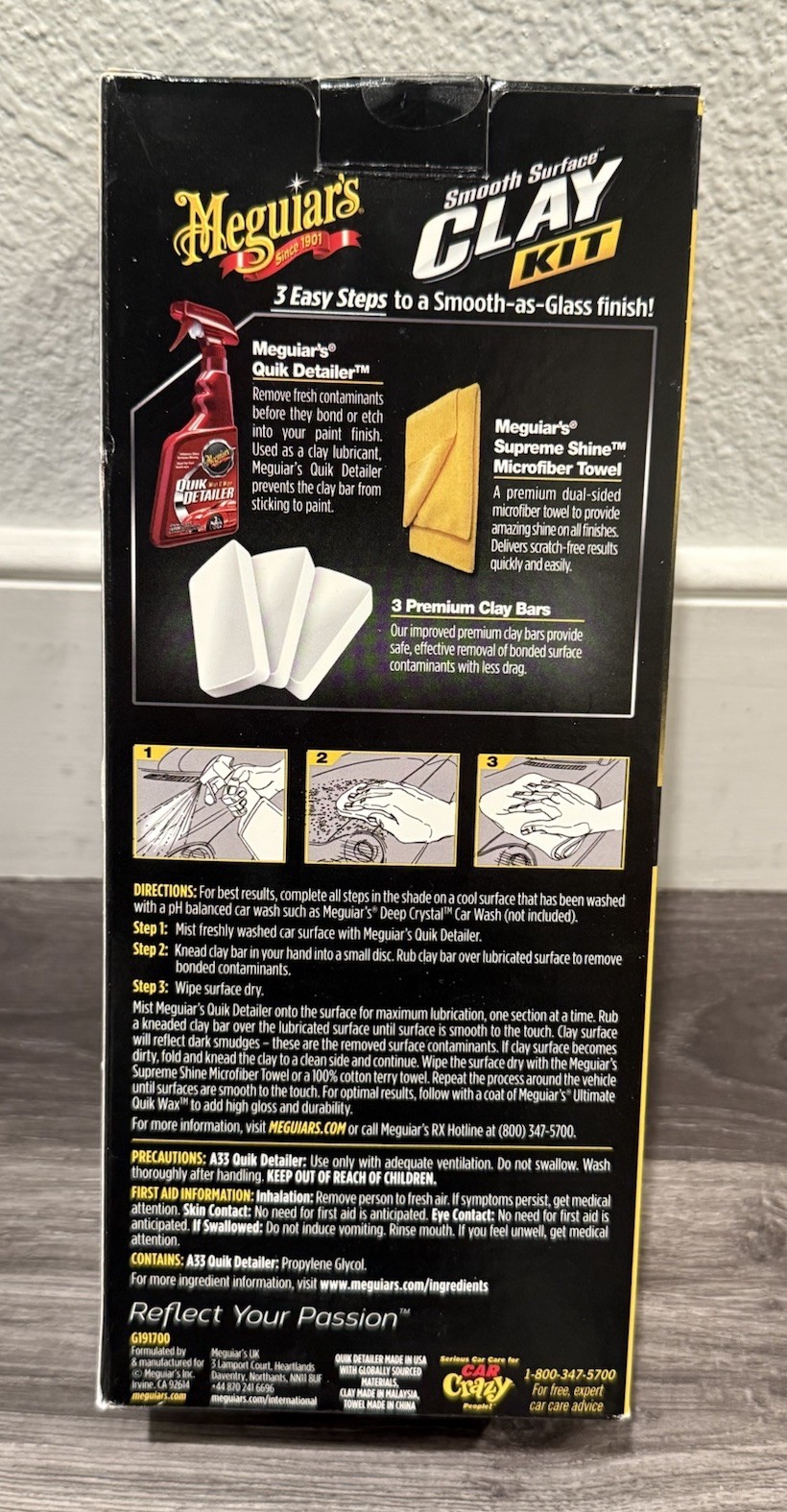 Meguiar’s Smooth Surface Clay Kit – Safe and Easy Car Claying for a smooth as Gl