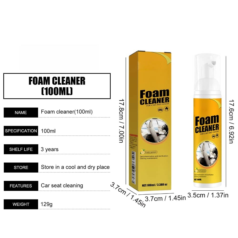 Car Interior Foam Cleaner Leather Seat Supplies Decontamination Cleaner 100ml