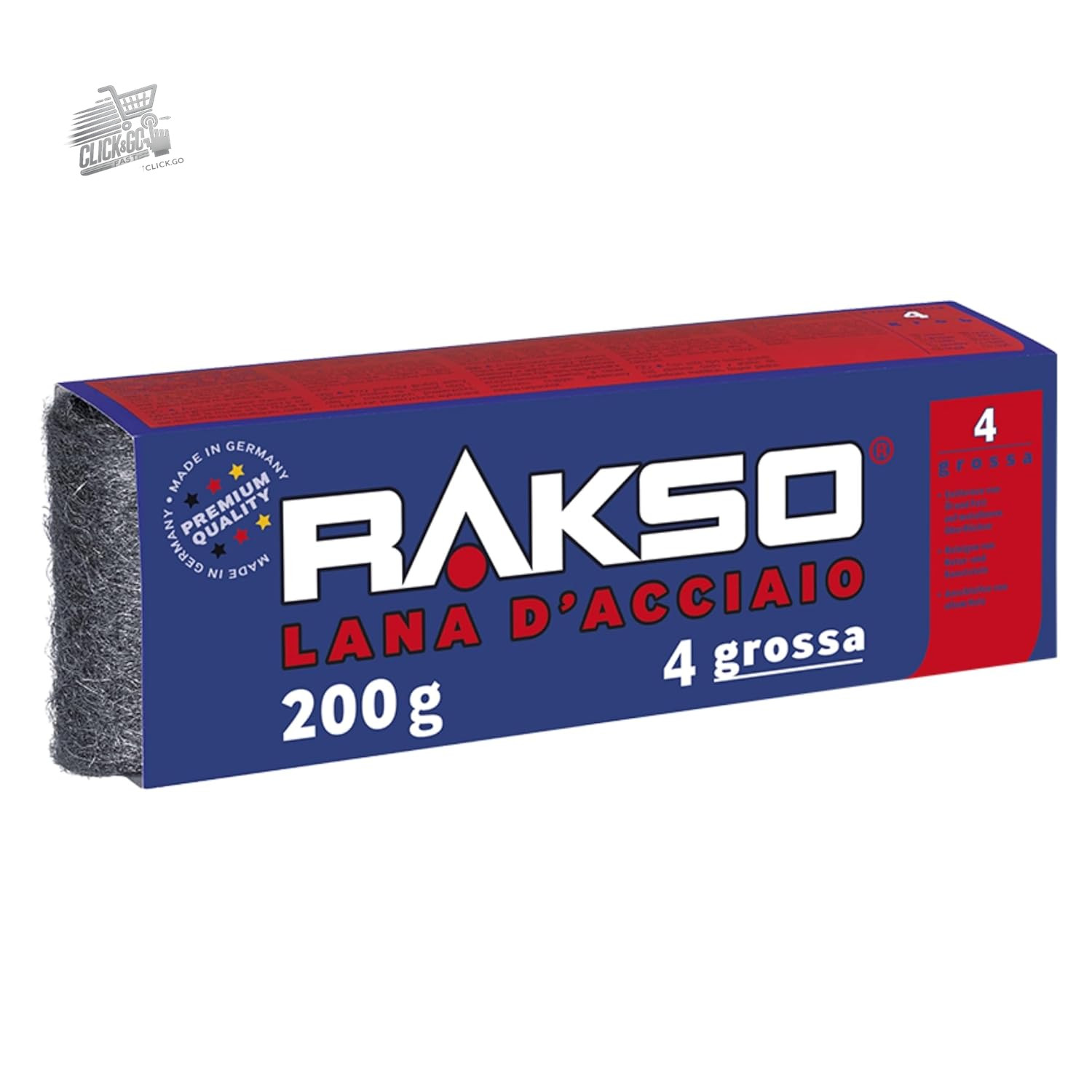 GROSS STEEL WOOL 4 200G CLEANING METAL WOOD STONE REMOVES OILY OIL