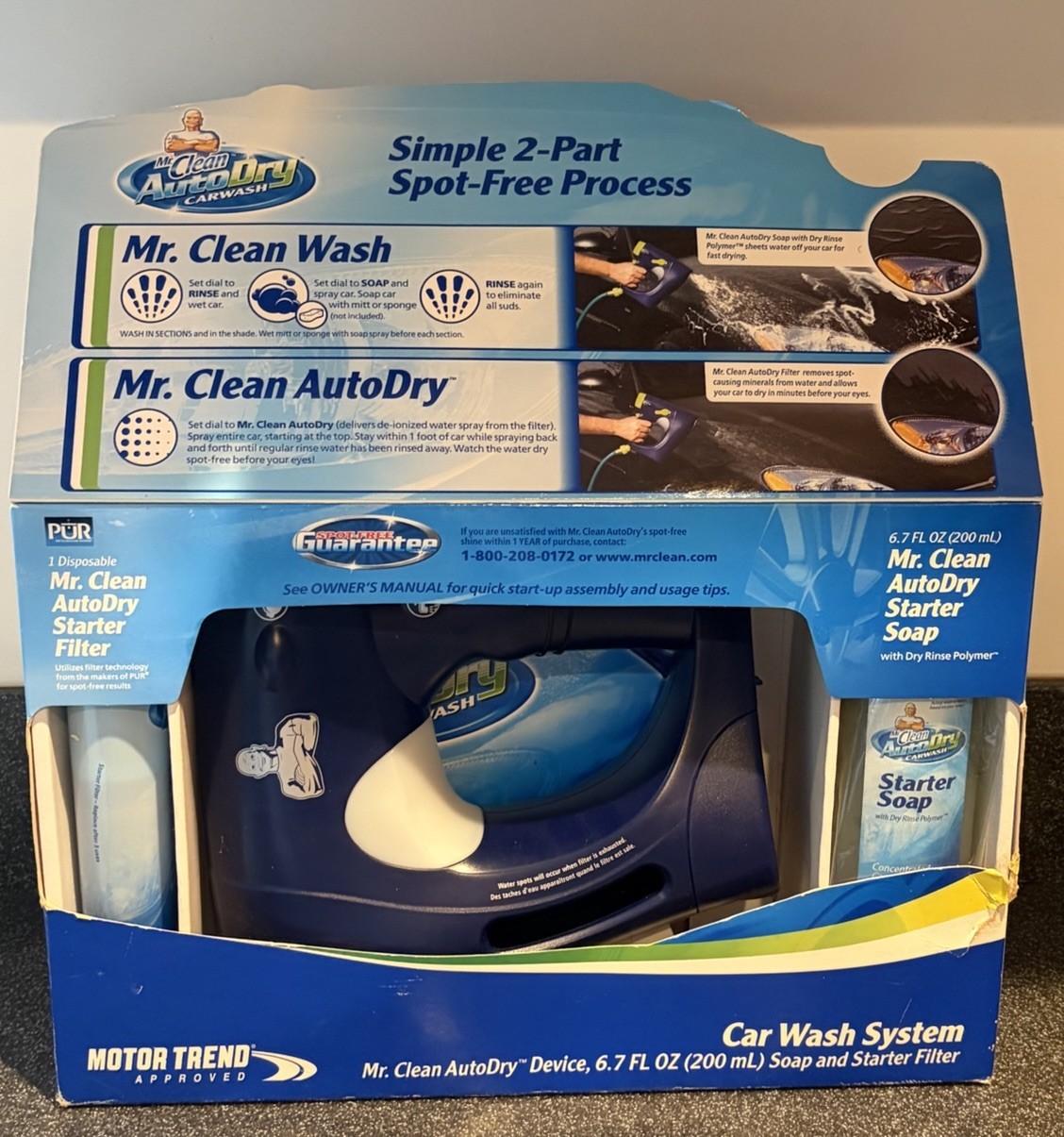 Mr. Clean AutoDry Car Wash System Starter Kit NIB Soap Filter Motor Trend