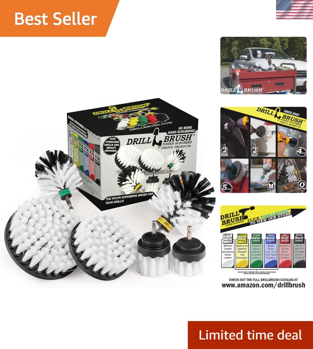 Ultimate Drill Brush Car Wash Kit – 6-Piece Detailing Supplies for Cars & Trucks