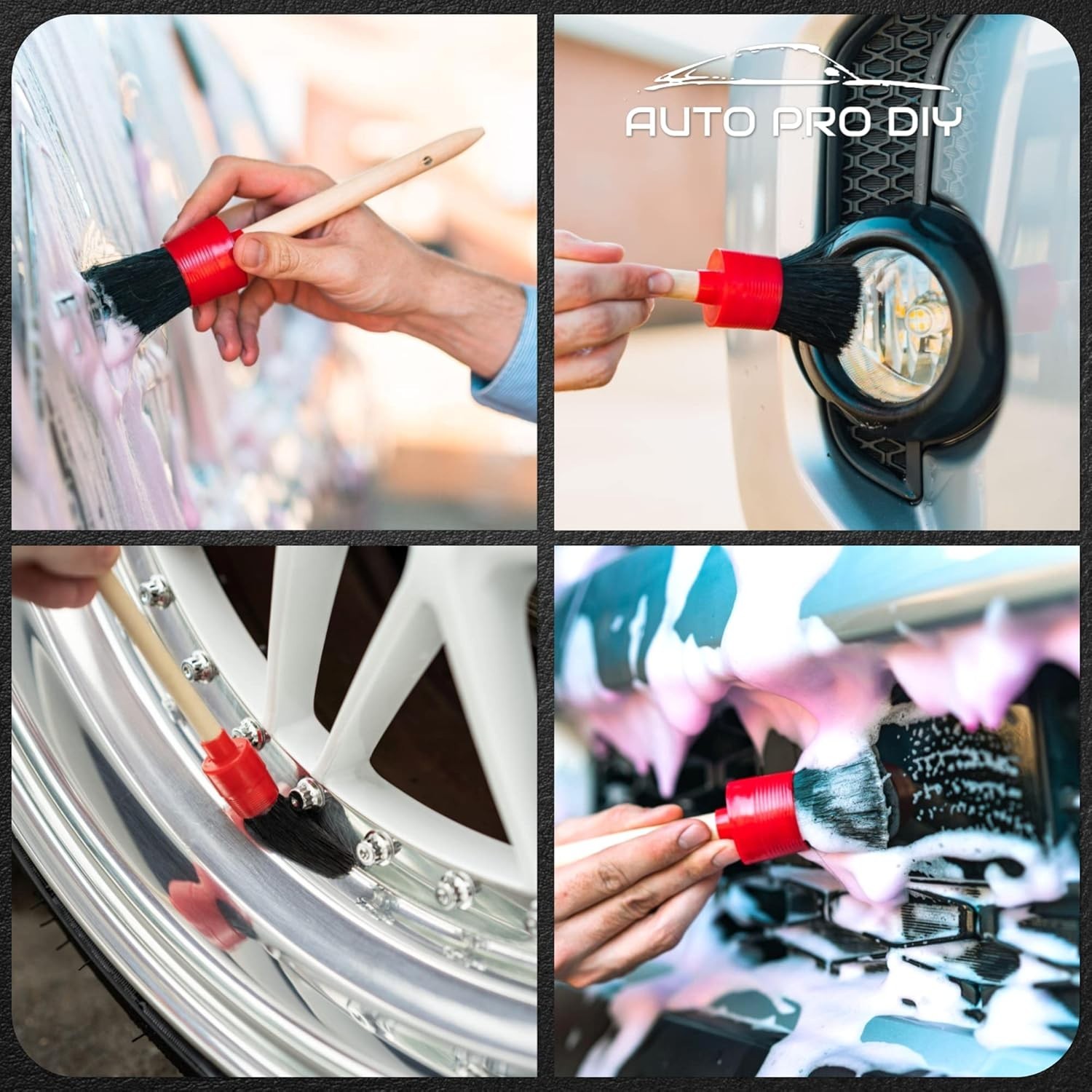 11-Piece Automotive Detailing Kit – Boar Hair & Durable Wire Brushes