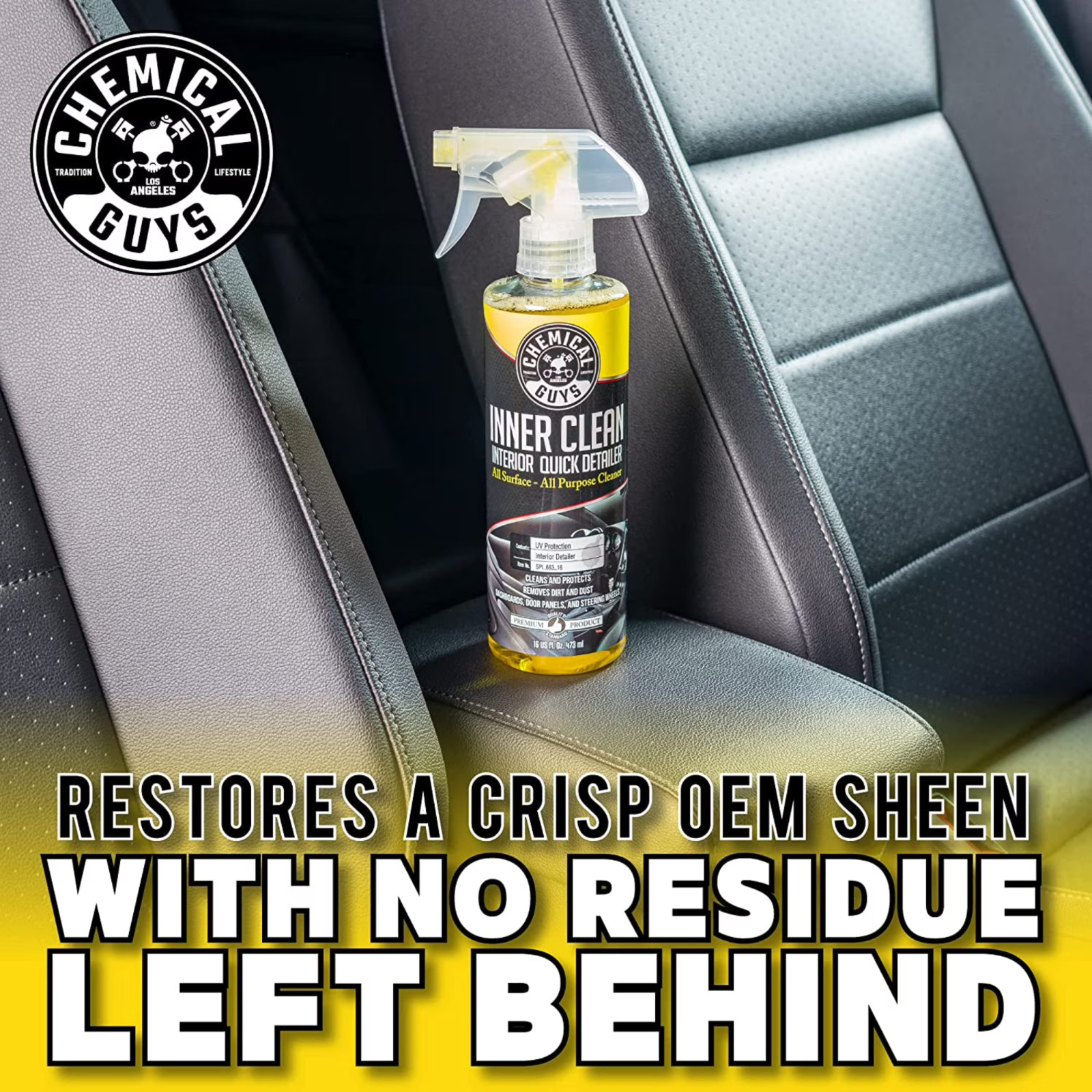 3 Pack Chemical Guys InnerClean Interior Quick Detailer & Protectant 16 oz Each