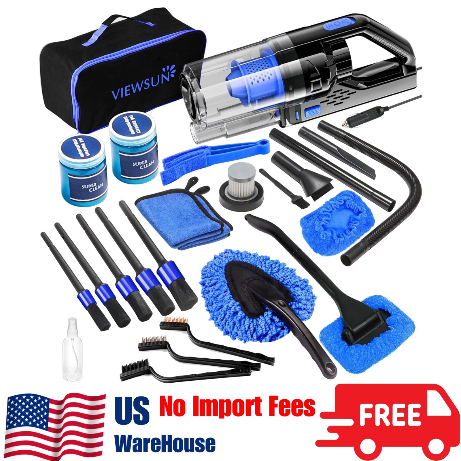 Luxury Car Cleaning Kit with Powerful Handheld Vacuum & Complete Detailing Tools