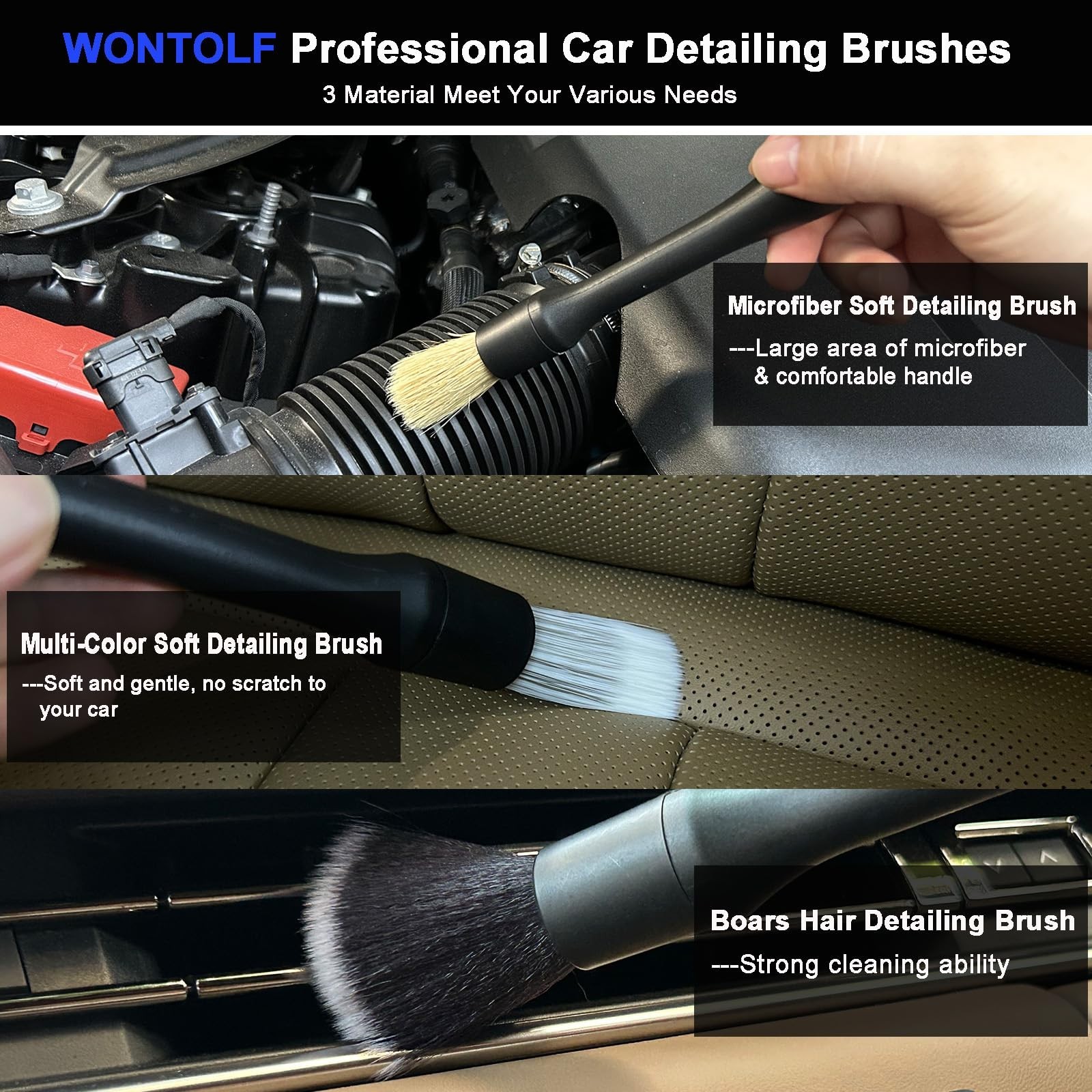 12Pcs Car Wash Kit – 62″ Long Handle Microfiber Brush, Mop & Mitt for Cars, RVs,