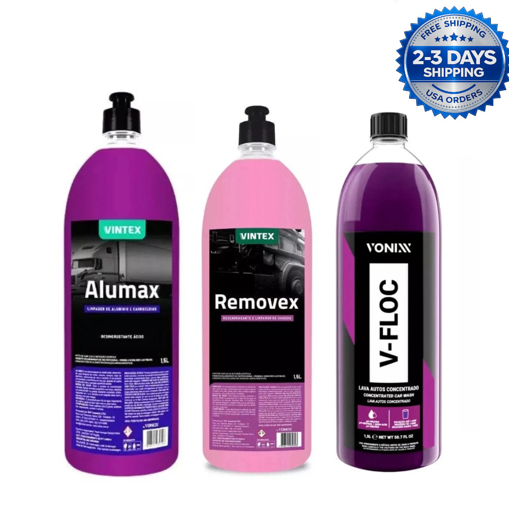 Vonixx Detailing Kit – Alumax + Removex + V-Floc 1.5L (50.7oz) Car Wash Engine