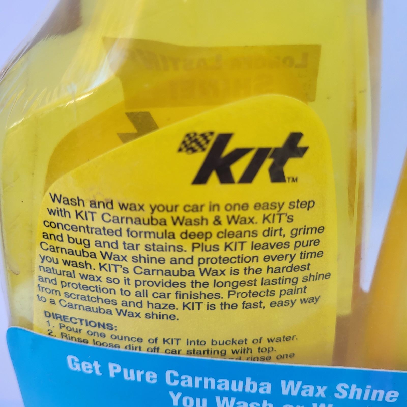 Kit Carnauba Liquid Car Wax & Carnauba Wash-Wax Long Lasting Shine Set 2 Bottles
